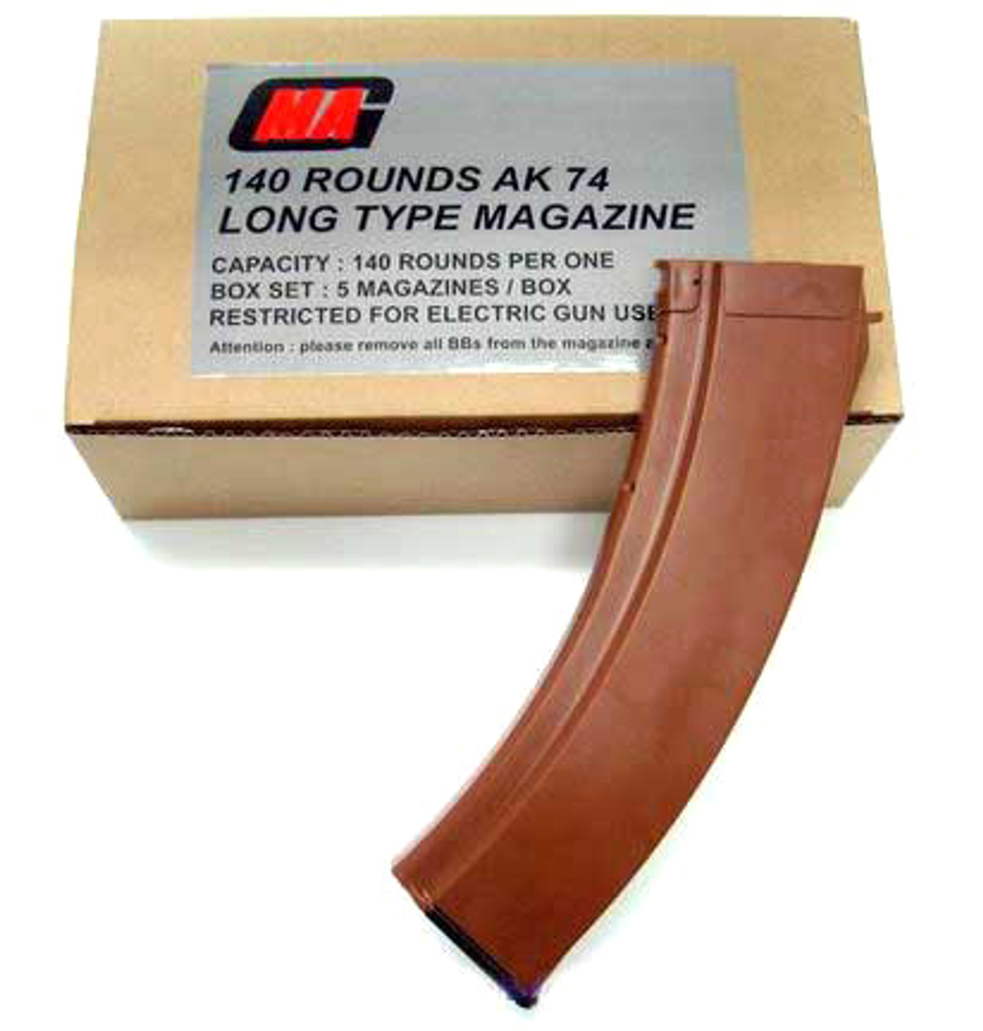 MAG EX-Long 140rd Mid-Cap Long Magazine for AK Series Airsoft AEG ( Box of 5 )