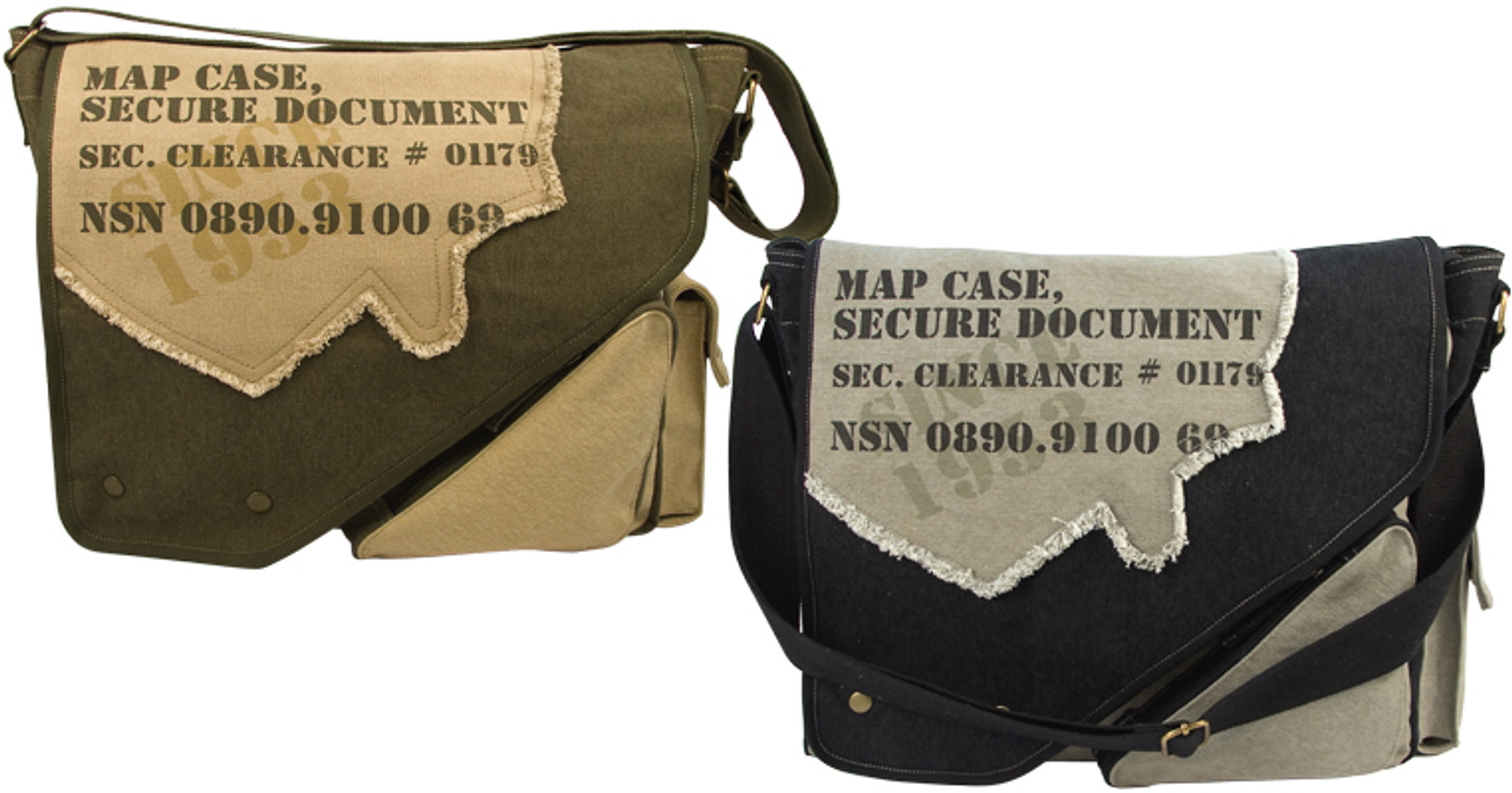 Rothco Vintage Canvas Two-Tone Imprinted Map Bag