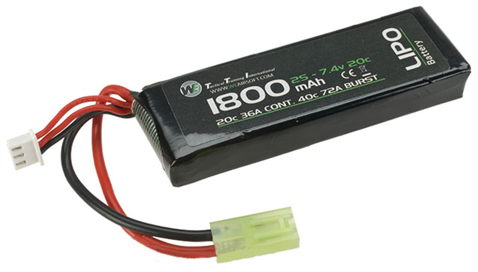 WE-Tech 7.4V 20C 1800mAh LiPo Battery - Brick Type