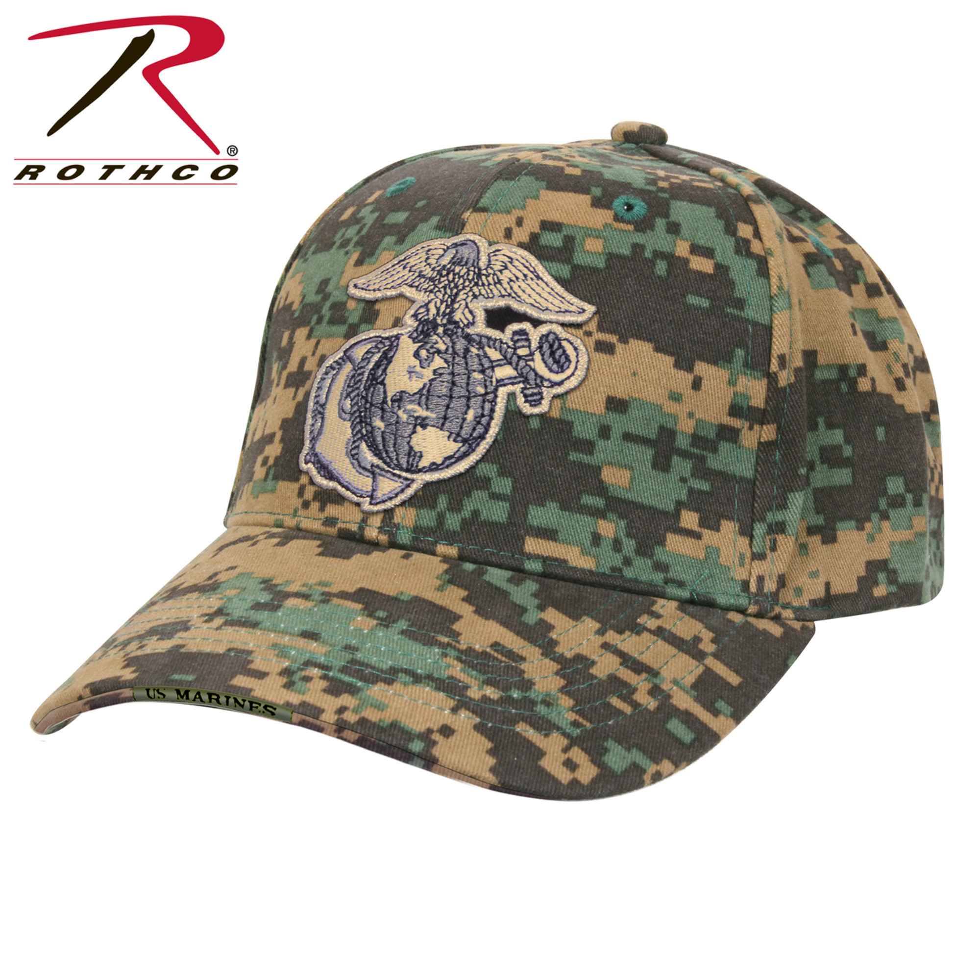 Rothco Deluxe Eagle, Globe & Anchor Low Profile Cap - Woodland Digital