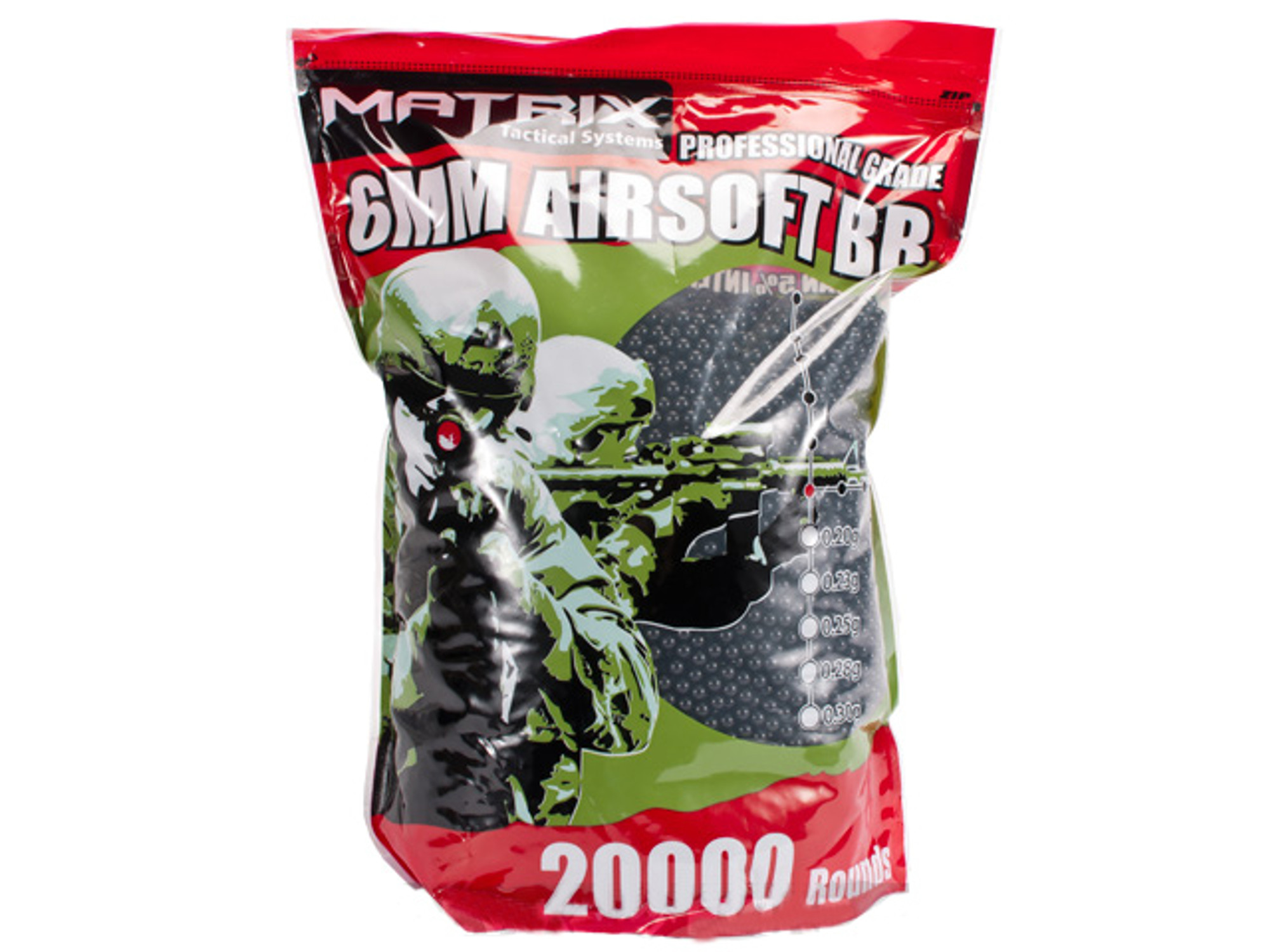 Matrix 0.20g Match Grade 6mm Airsoft BB Bulk Buy Bag- 20,000 / Black