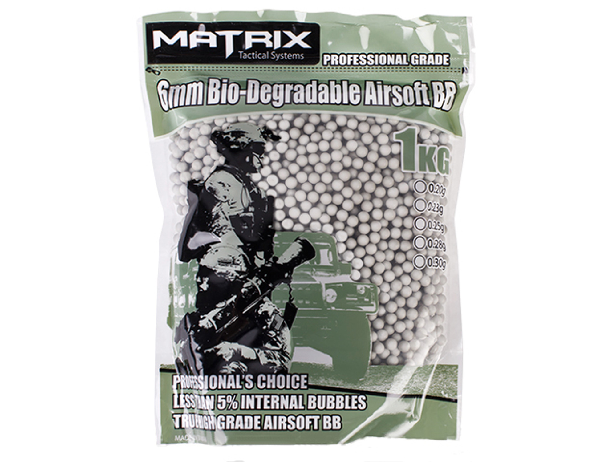 0.30g Match Grade Bio-Degradable 6mm Airsoft BB - 1KG