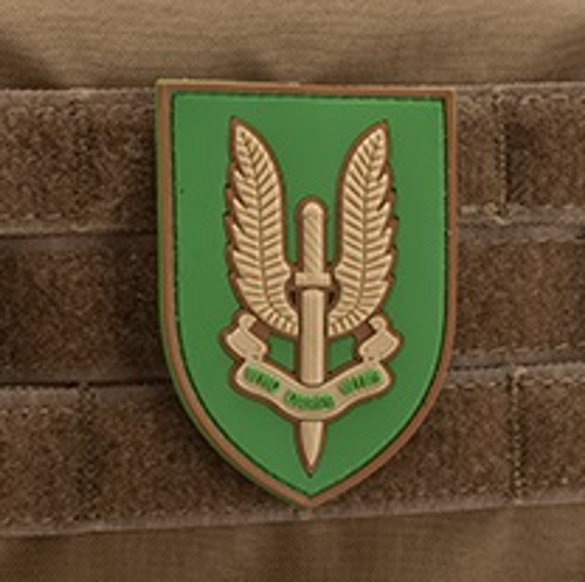 "Who Dares Wins" PVC - Morale Patch - Tan