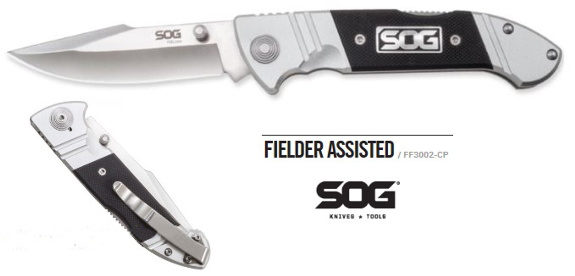 SOG FF3002 Fielder Clip Point Folder Assisted Opening