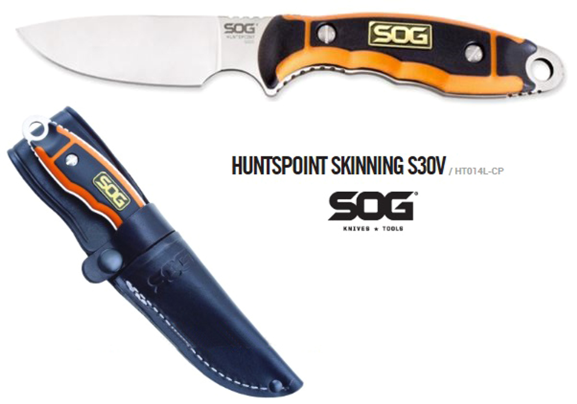 SOG HT014L Huntspoint Skinning S30V w/Leather Sheath