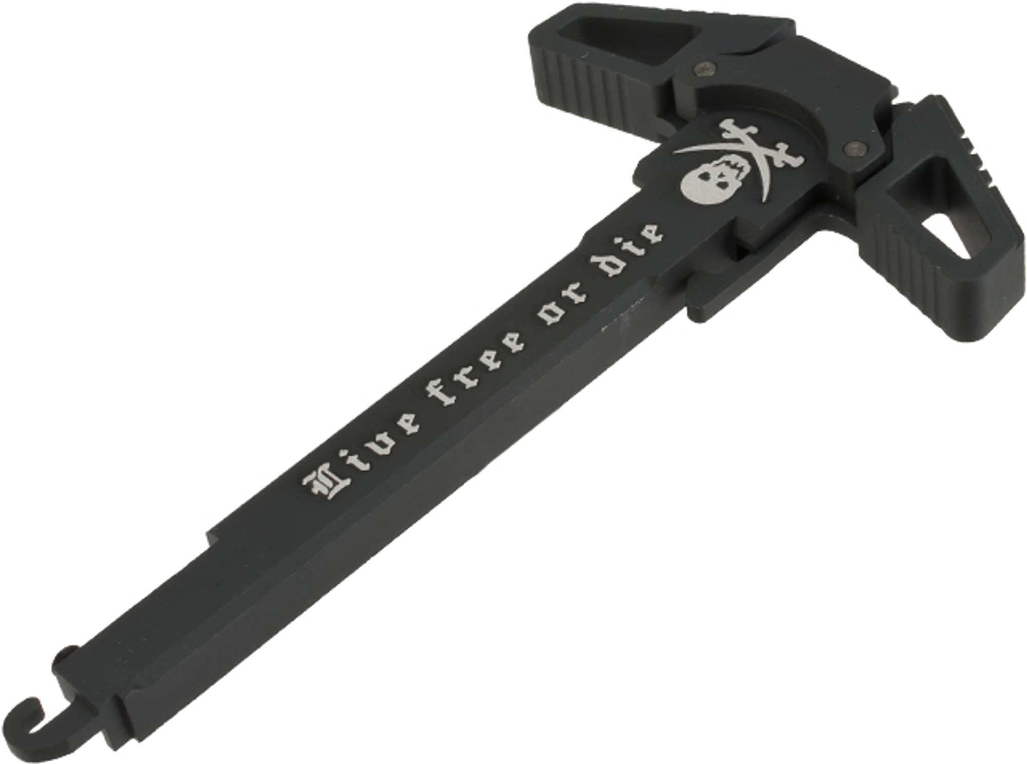 Angel Custom "Swift" Charging Handle for AR-15 M4 M16 Airsoft AEG Rifles (Logo: Black / Live Free or Die)