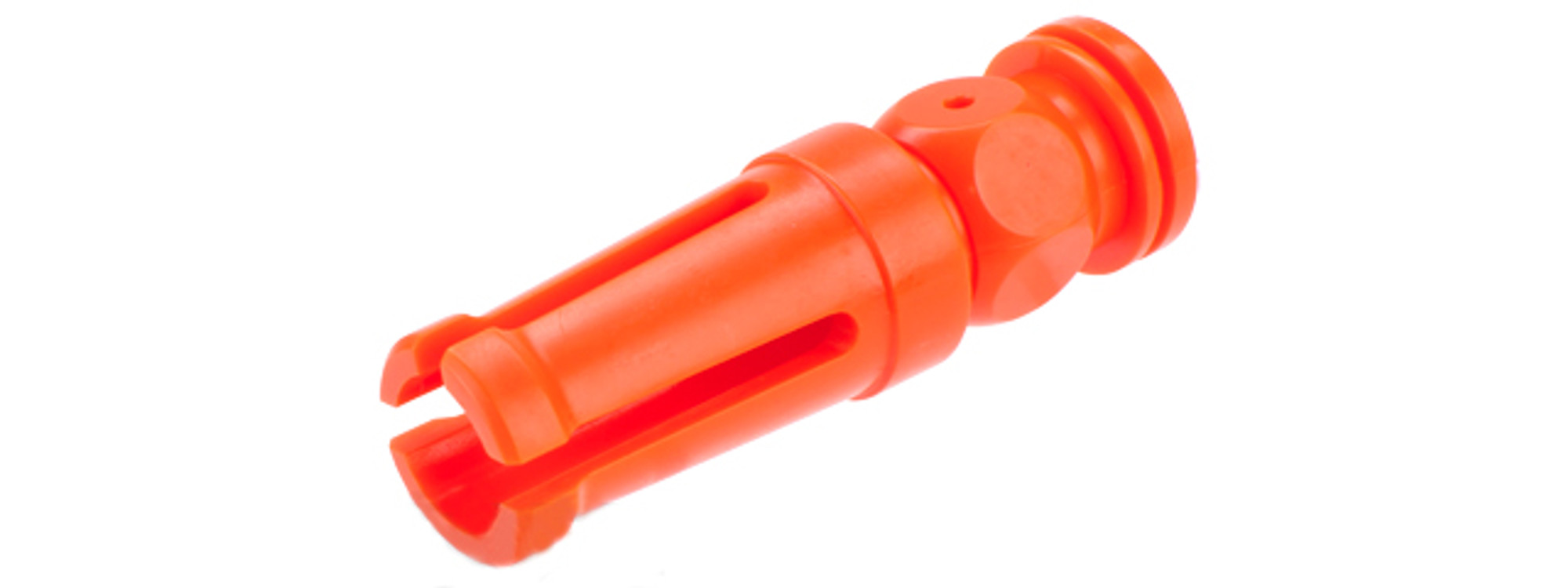 JG Blaze Orange Plastic AUG Style Airsoft Flash Hider - 14mm Negative