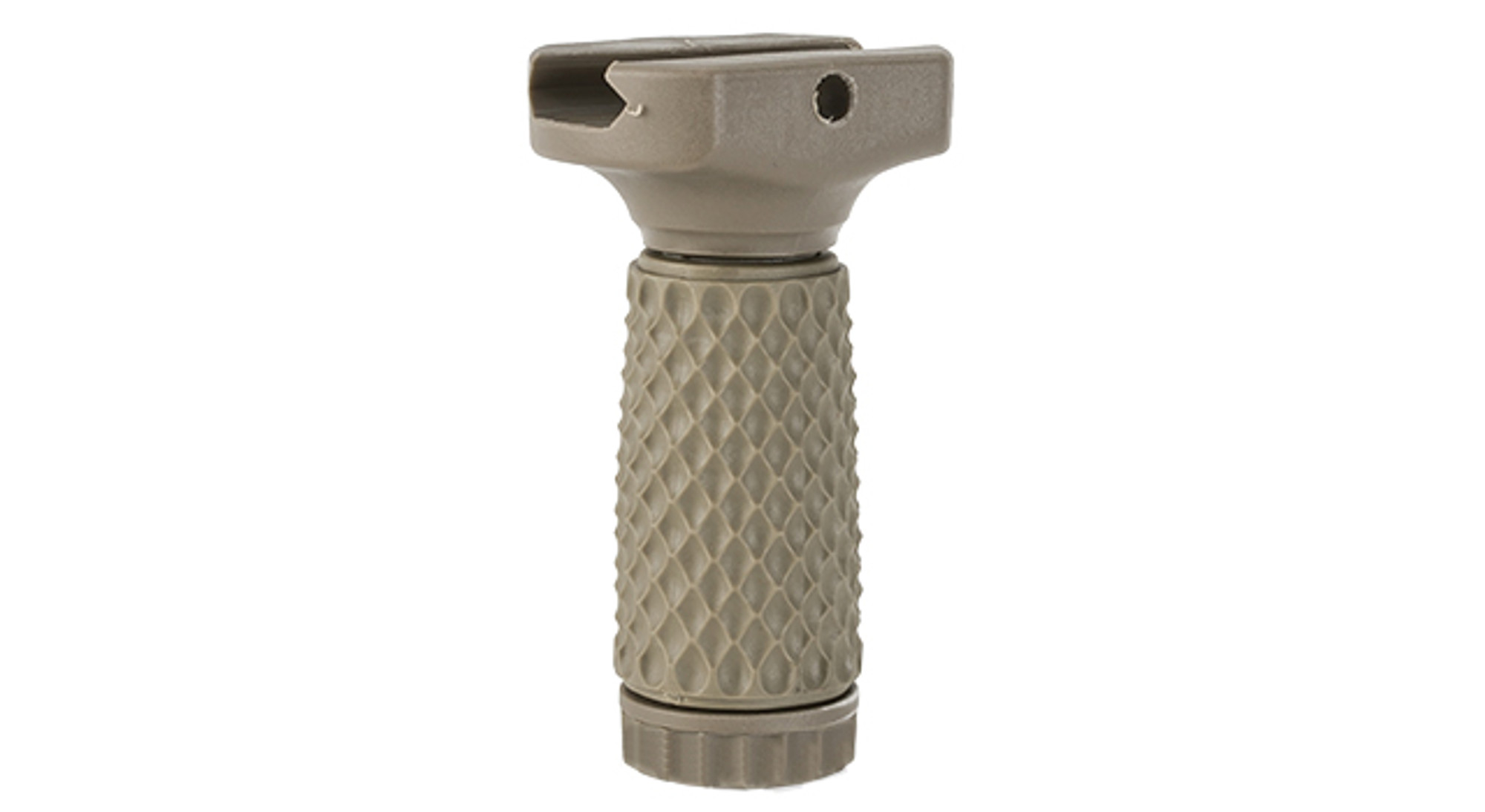 G&P KeyMod CNC Machined Aluminum Tactical Vertical Grip w/ Rubber Diamond Pattern - Sand (Short)