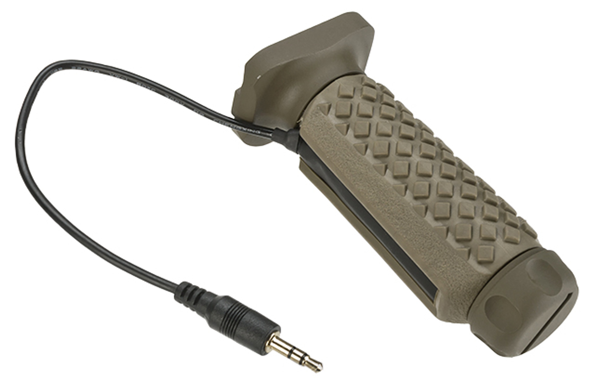 G&P Keymod Tactical Remote Switch Aluminum / Rubber Vertical Grip - Sand w/ Switch (Long)