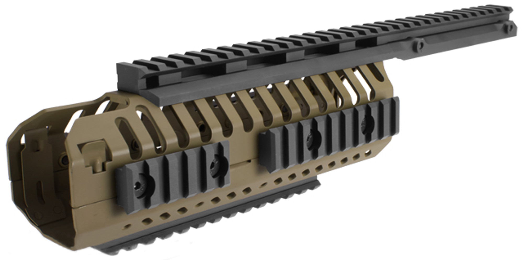 CQB Master CNC Selective Rails System for M4 series Airsoft Rifles - Dark Earth