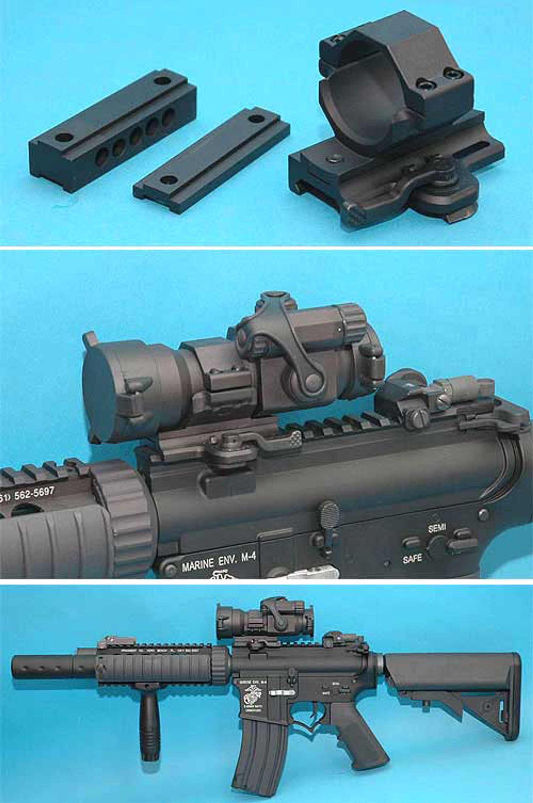 Bravo 1" 30mm Red Dot Sight QD Scope Mount w/ Adjustable Height