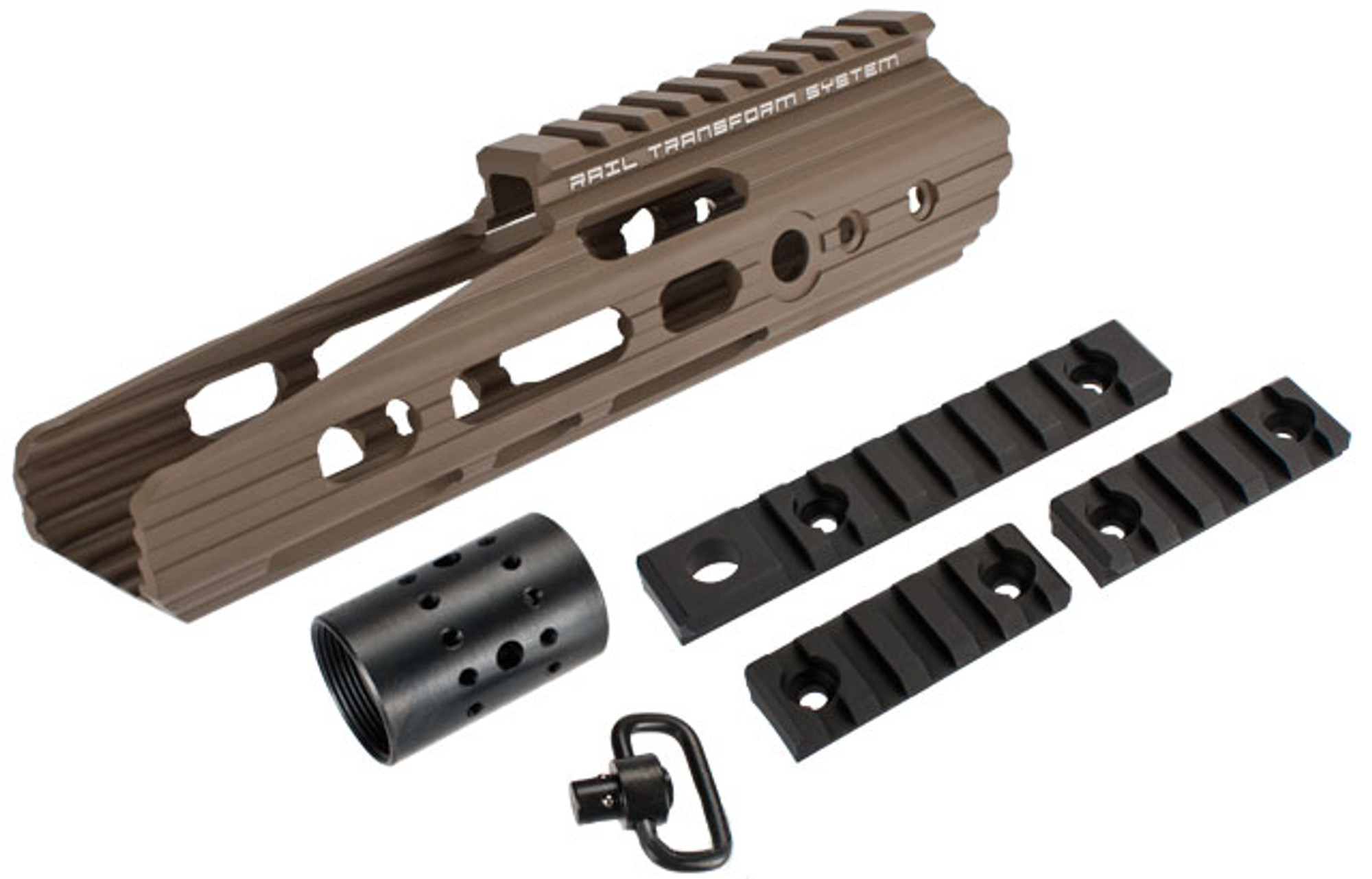 APS 8" Guardian RIS Handguard Set for M4 / M16 Series Airsoft AEG Rifles - Dark Earth