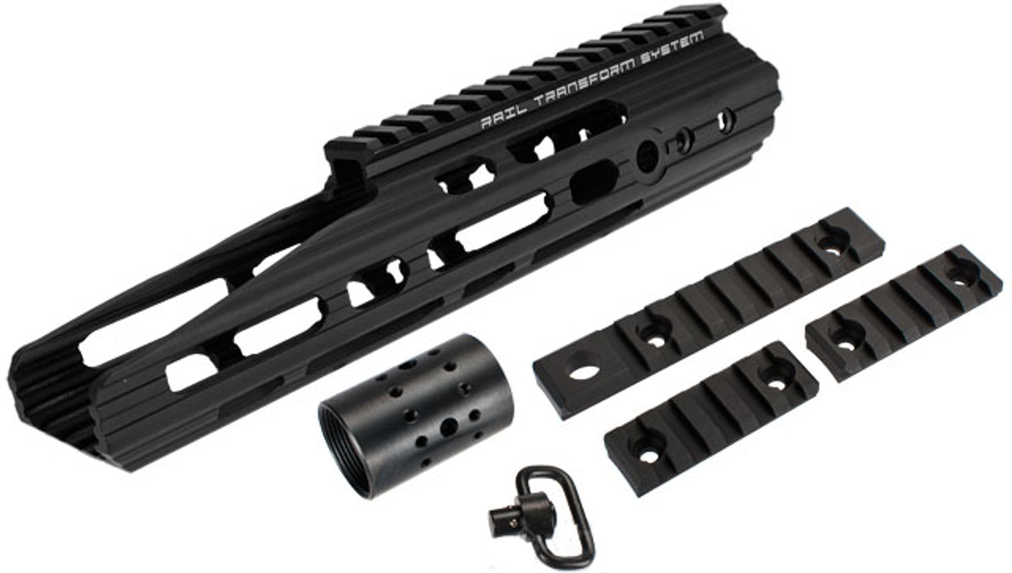 APS 10" Guardian RIS Handguard Set for M4 / M16 Series Airsoft AEG Rifles - Black