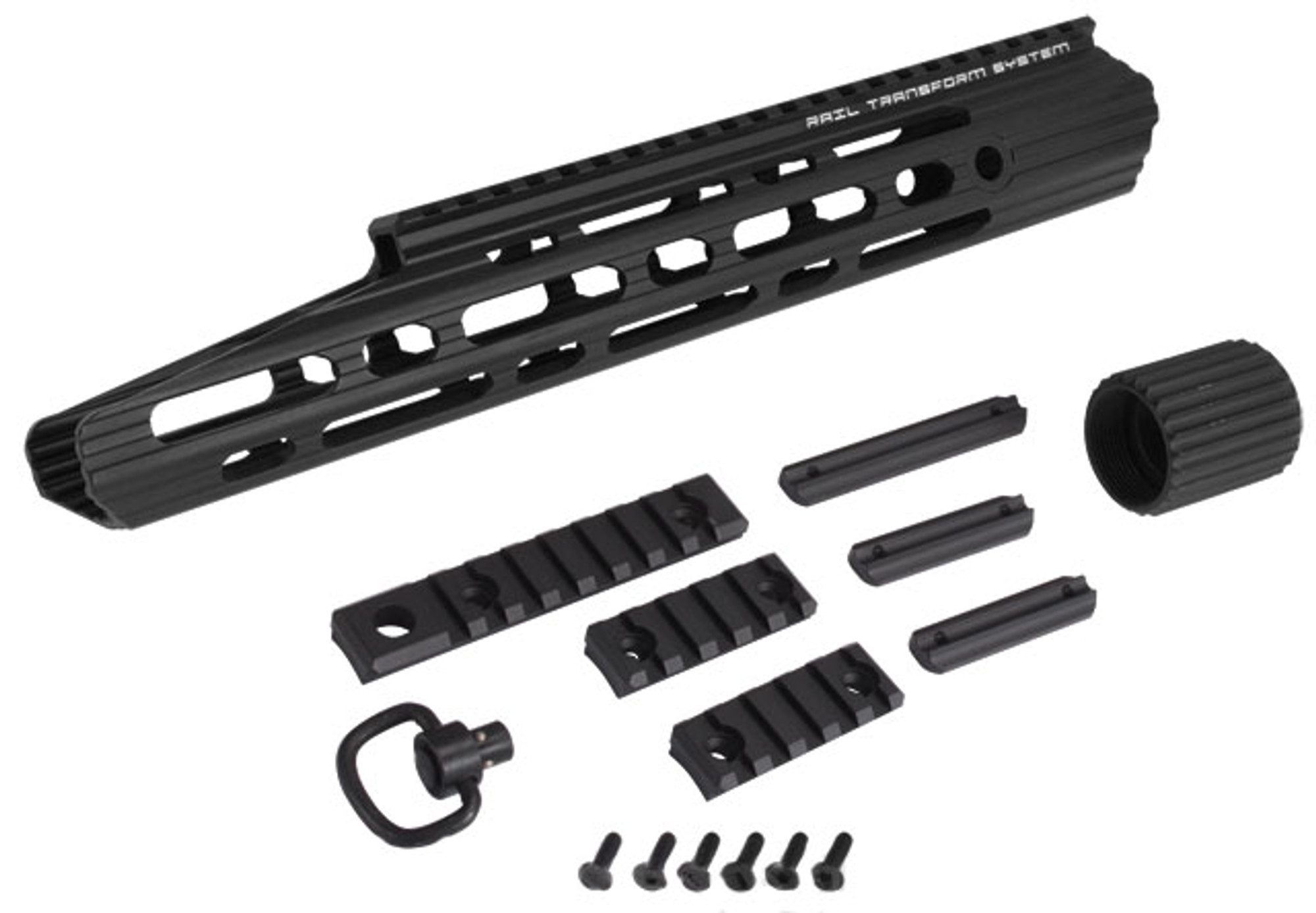 APS 13" Guardian RIS Handguard Set for M4 / M16 Series Airsoft AEG Rifles - Black