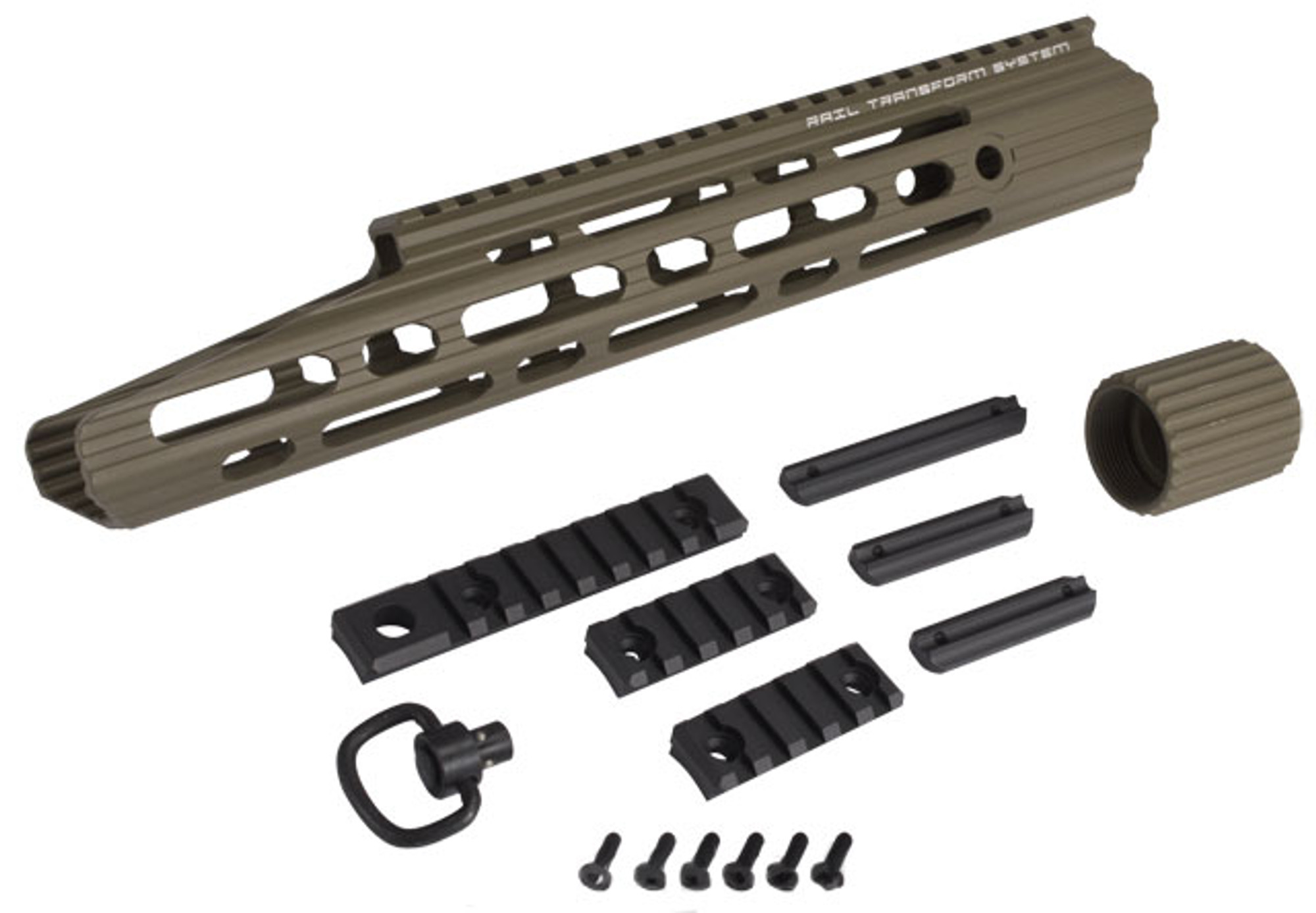 APS 13" Guardian RIS Handguard Set for M4 / M16 Series Airsoft AEG Rifles - Dark Earth