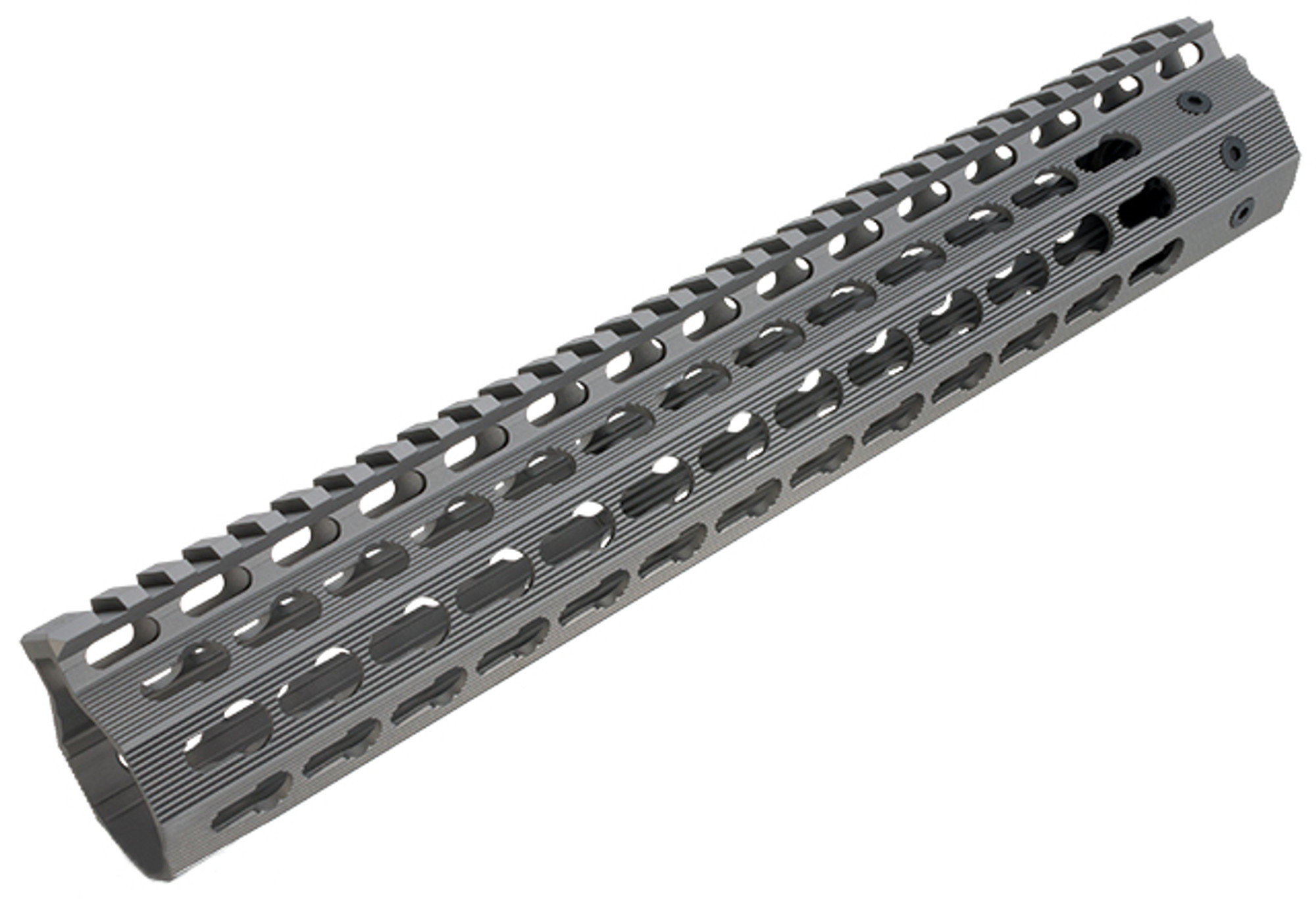 Strike Industries Gen 2. 12" Mega Fins Free Float Drop-In Keymod Handguard for M4 / M16 / AR15 Series Rifles - Grey