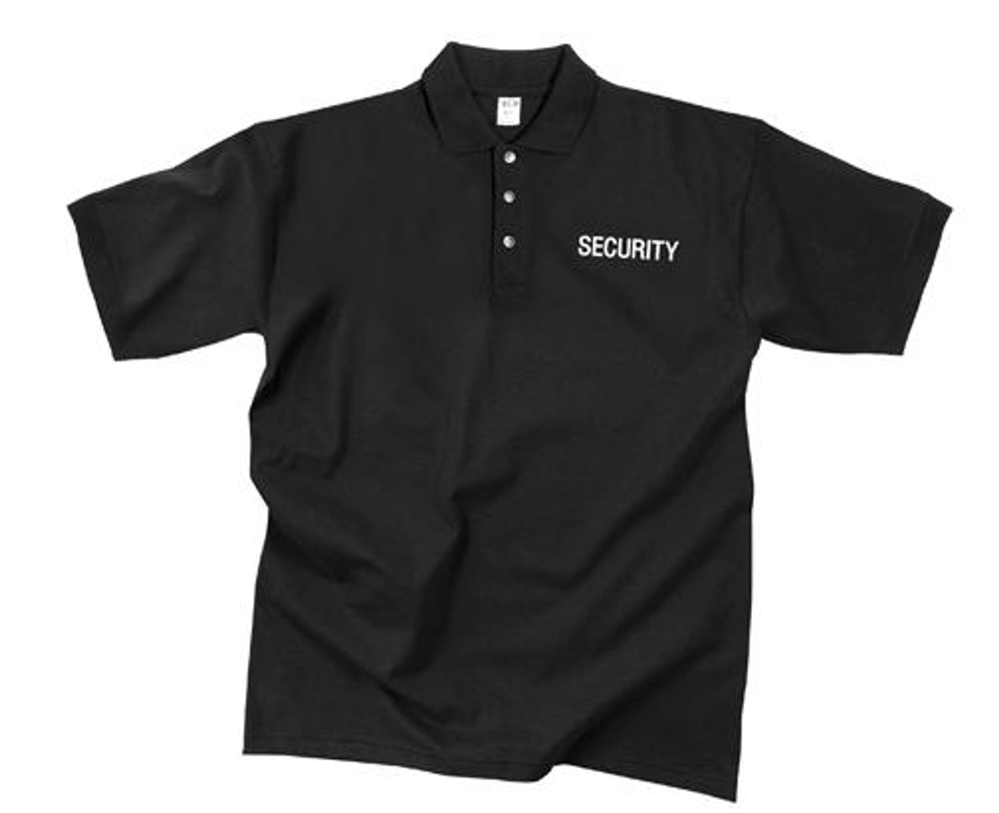 Rothco Moisture Wicking Security Polo Shirt - Black w/White Lettering