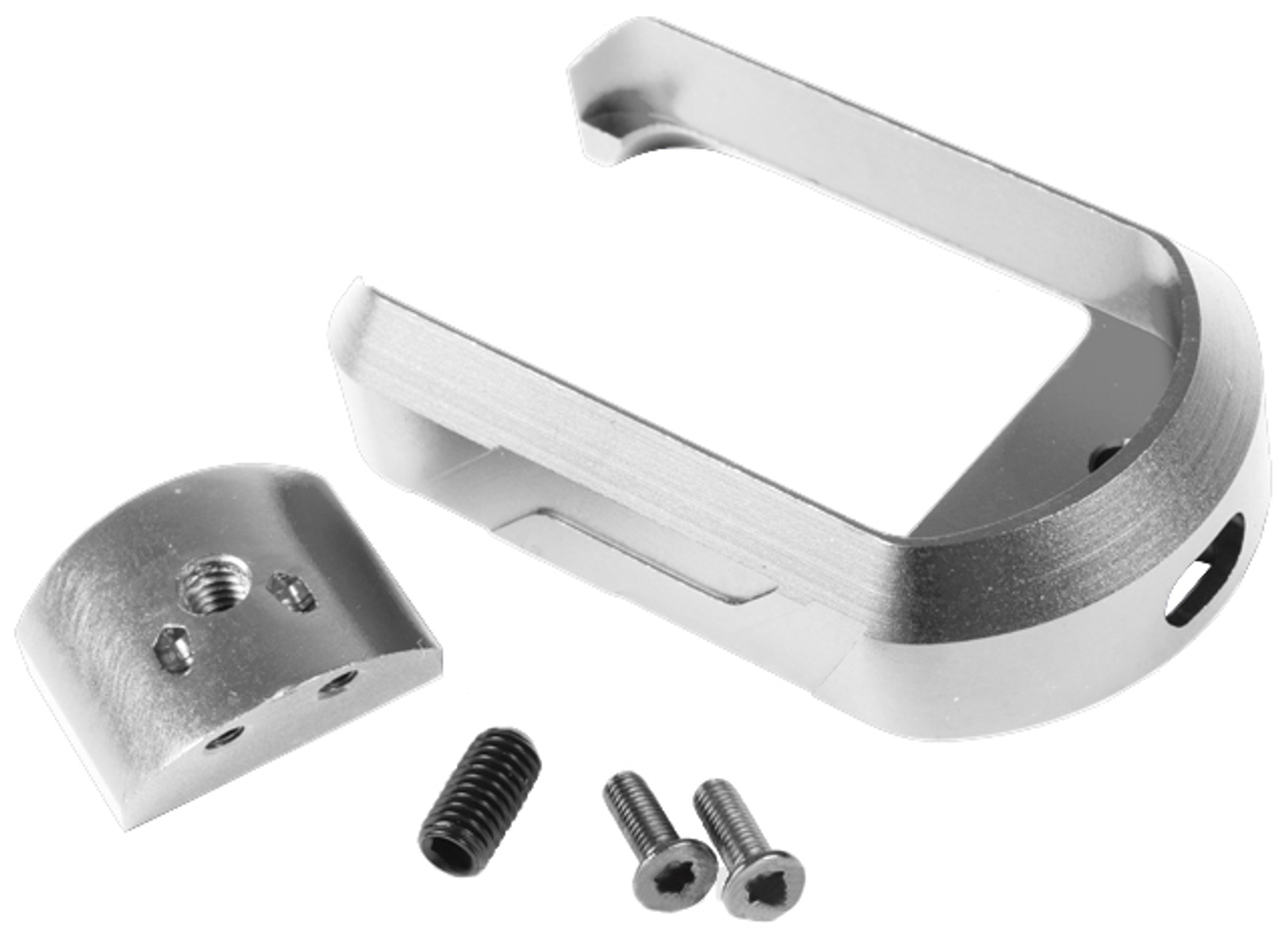 Matrix IPSC CNC Aluminum Magwell for G Series 17 / 18C Series Airsoft GBB Pistols - (Type B / Silver)