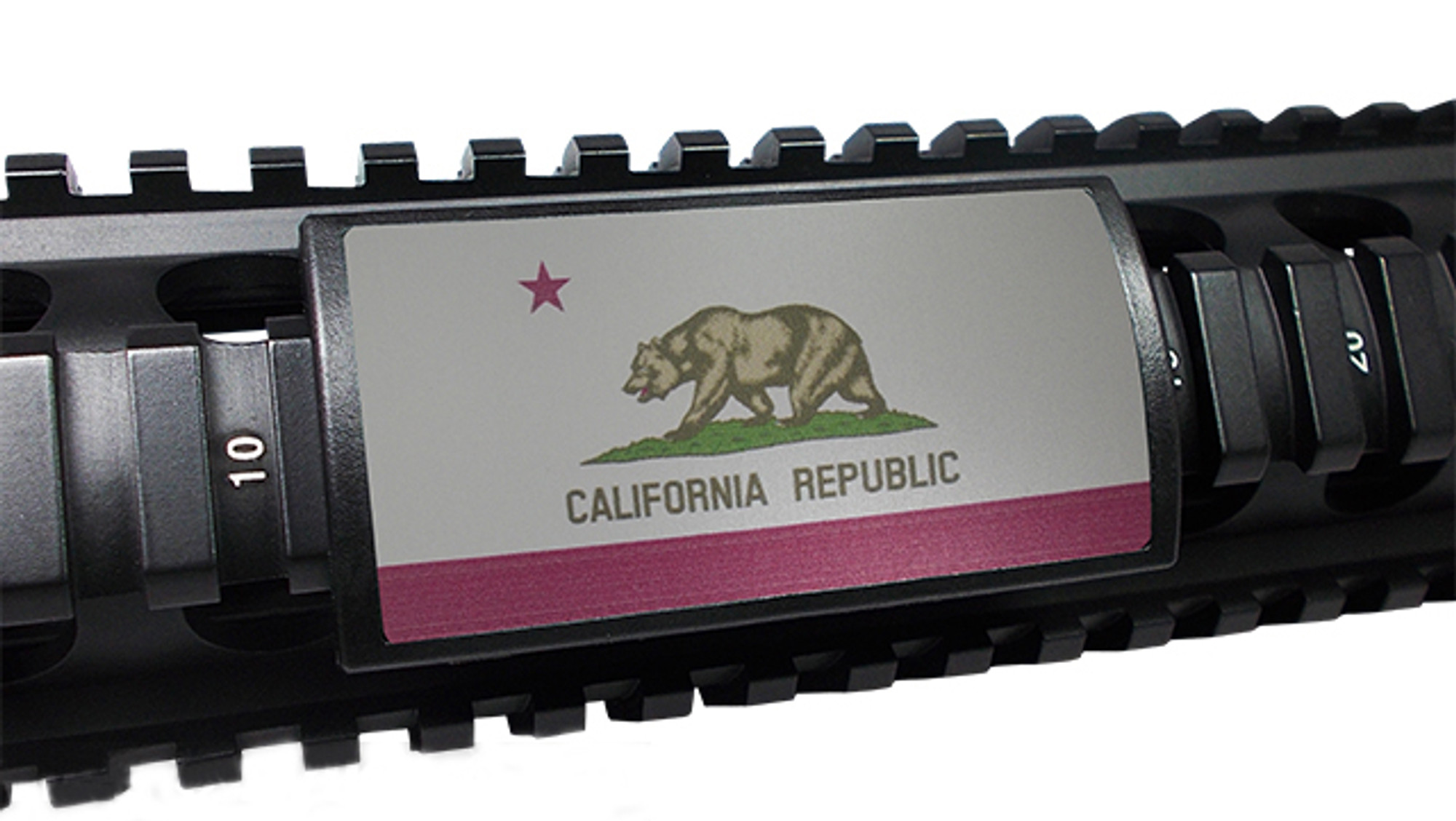 Custom Gun Rails (CGR) Large Aluminum Rail Cover - California State Flag