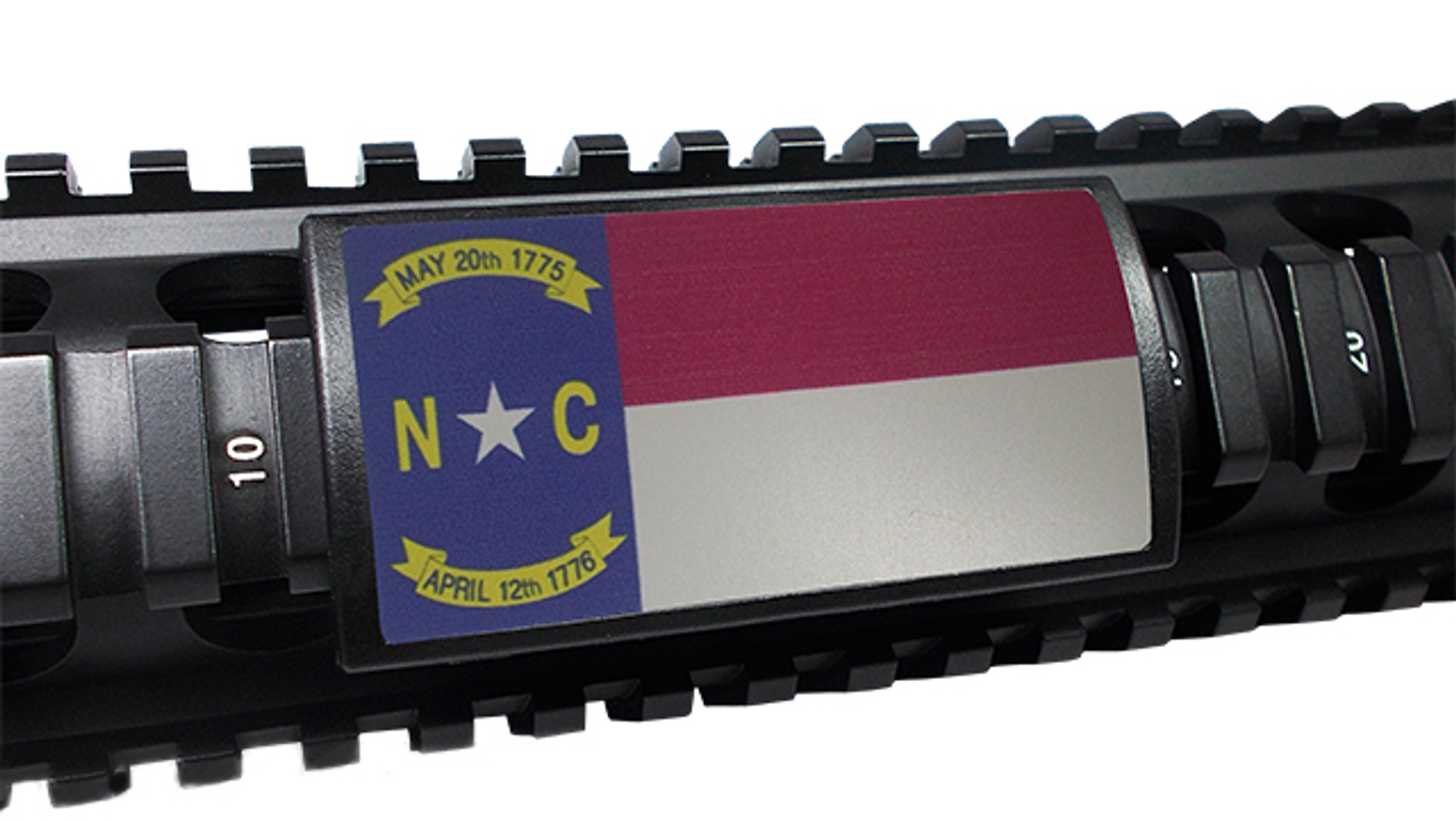 Custom Gun Rails (CGR) Large Aluminum Rail Cover - North Carolina State Flag