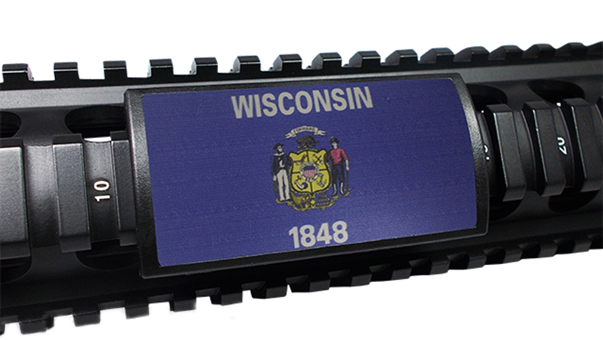 Custom Gun Rails (CGR) Large Aluminum Rail Cover - Wisconsin State Flag