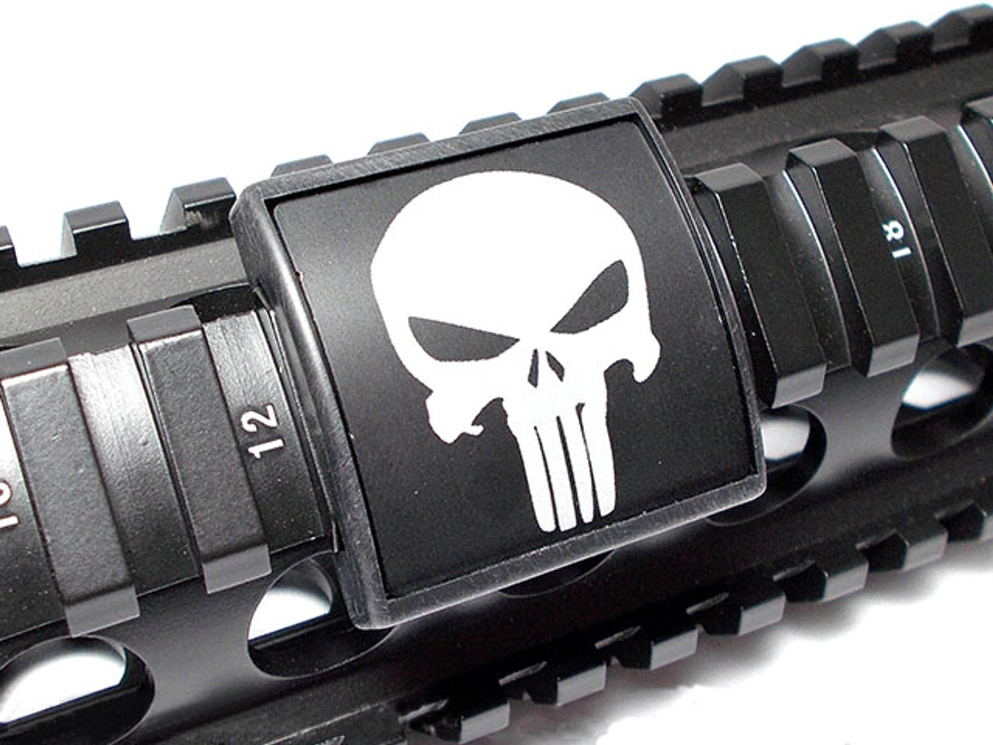 Custom Gun Rails (CGR) Small Laser Engraved Aluminum Rail Cover - Punisher