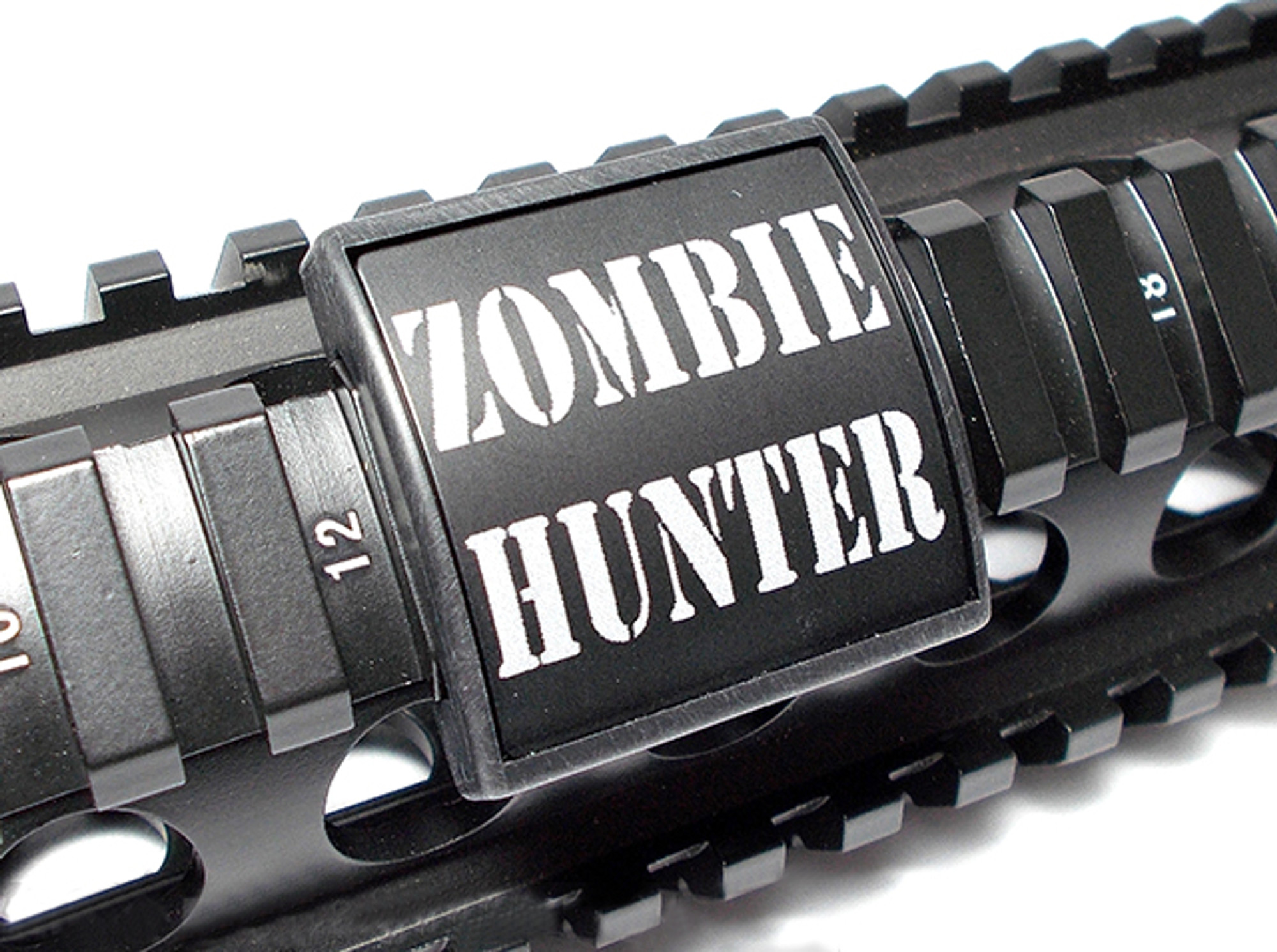 Custom Gun Rails (CGR) Small Laser Engraved Aluminum Rail Cover - Zombie Hunter