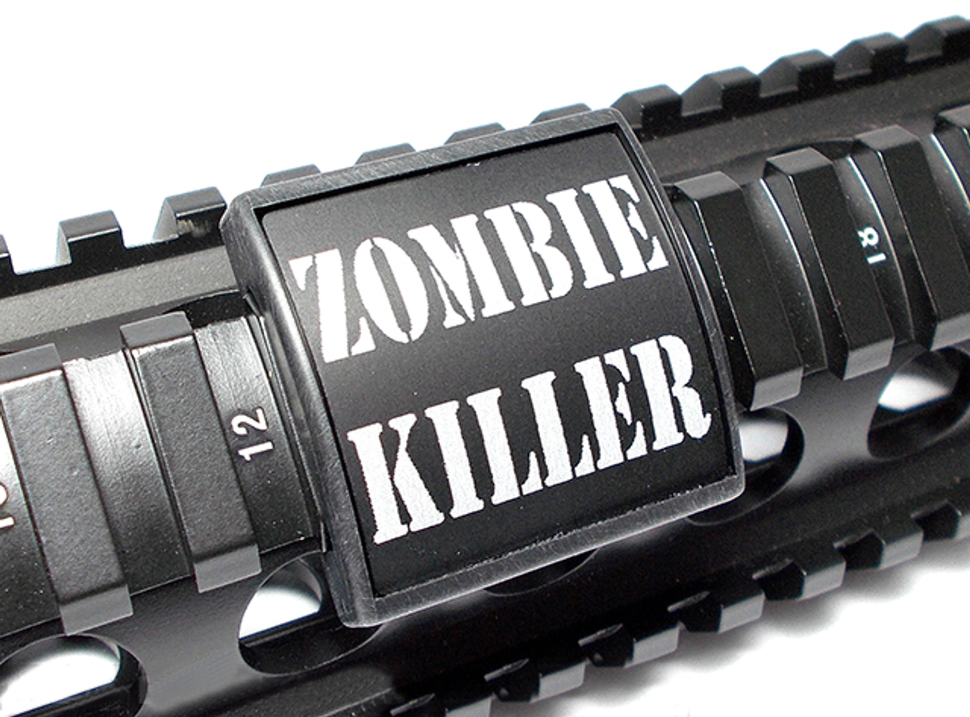 Custom Gun Rails (CGR) Small Laser Engraved Aluminum Rail Cover - Zombie Killer