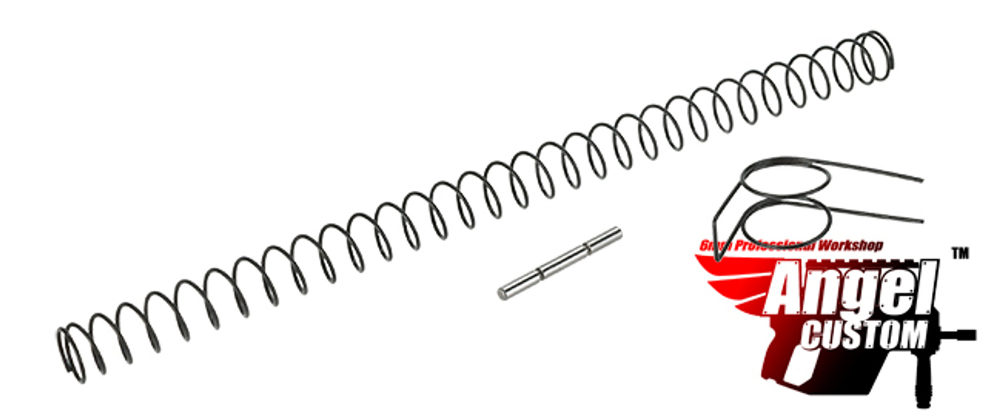 Angel Custom 170% Enhanced Recoil Spring, Hammer Spring, Lock Pin Kit for WE-Tech SMG-8 Airsoft GBB Sub-Machine Gun