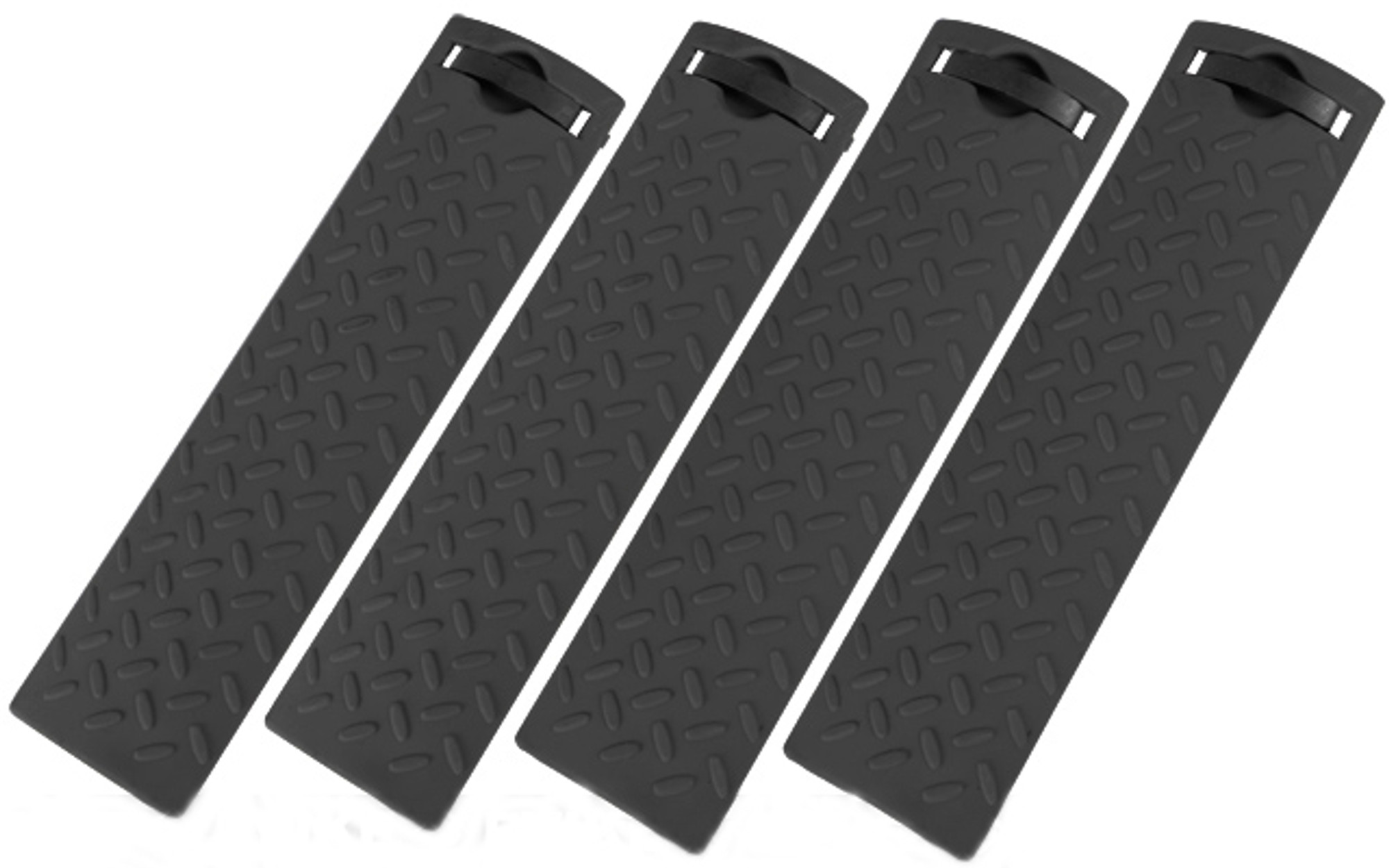Energy Diamond Plate Rail Covers - (Set of 4  Black)