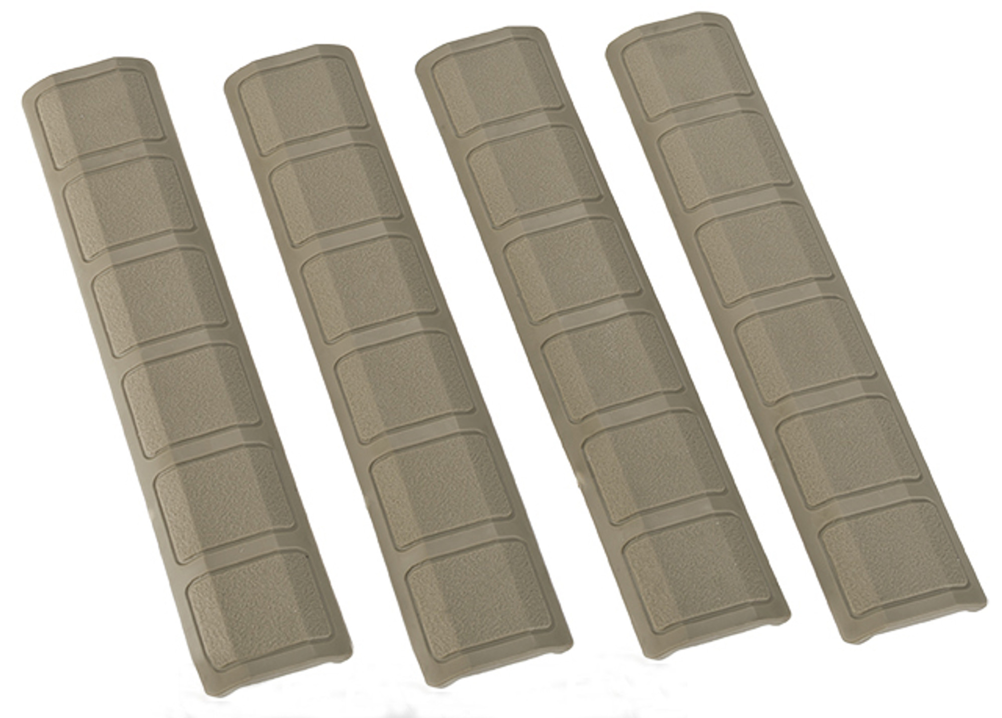 G&P Rubber Panel Type Keymod 6" Rail Covers - Set of 4 / Sand