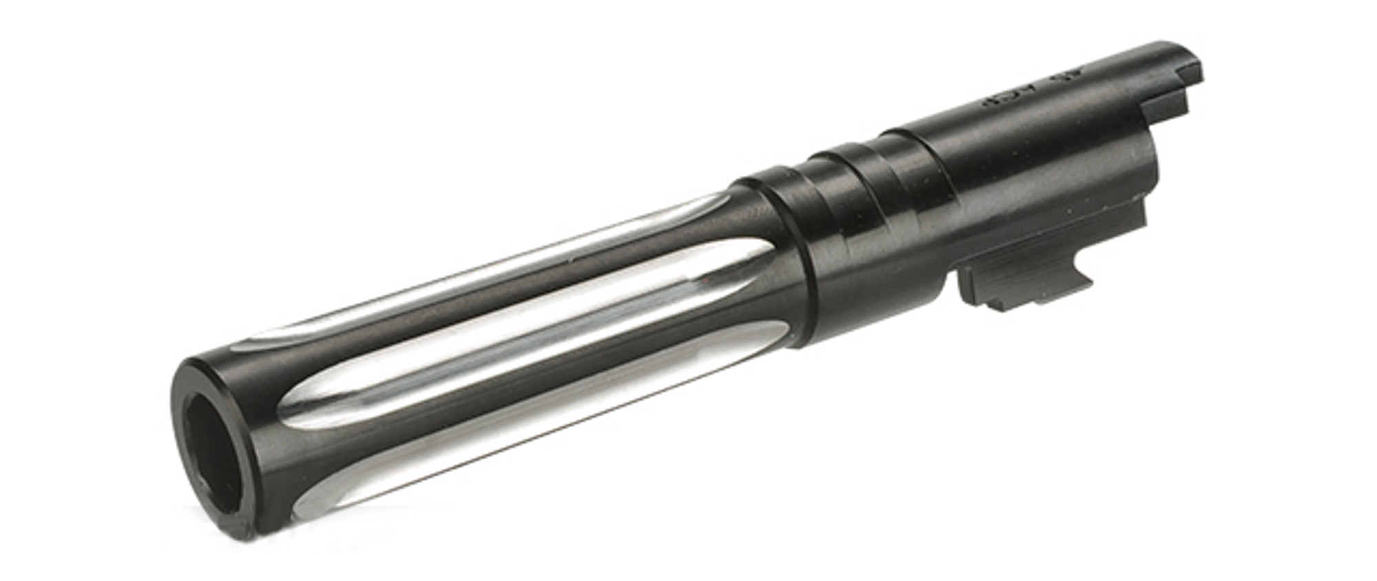 UAC Stainless Steel Fluted Outer Barrel for TM Hi-CAPA 4.3 Series Airsoft GBB Pistols - Black (.45 ACP)