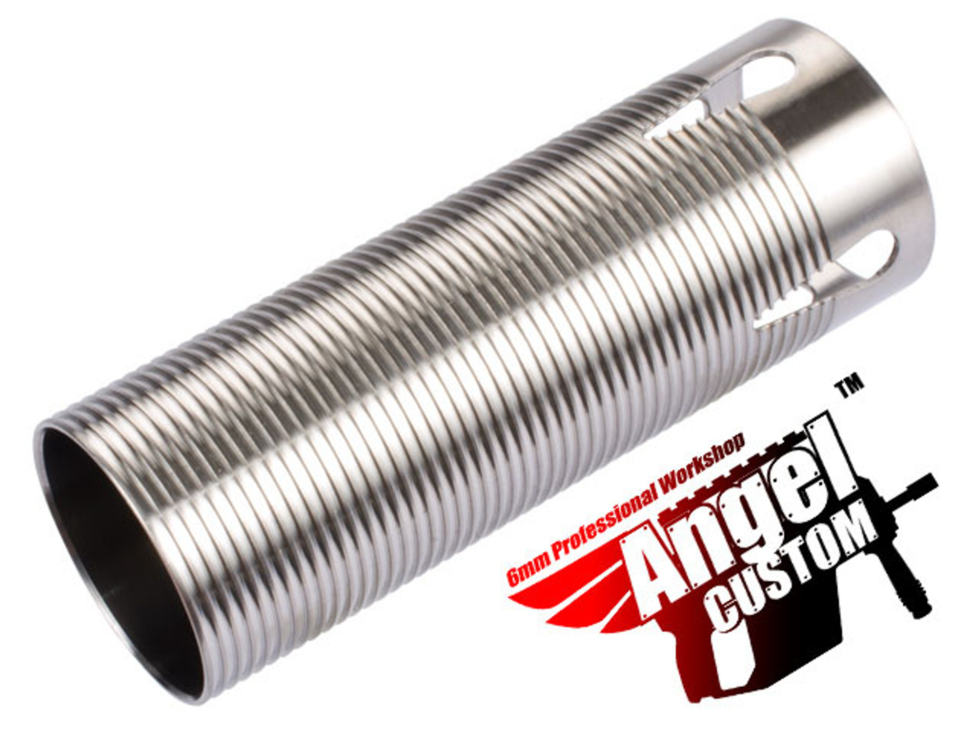 Angel Custom CNC Advanced Stainless Ribbed Airsoft AEG Cylinder - 200mm-300mm