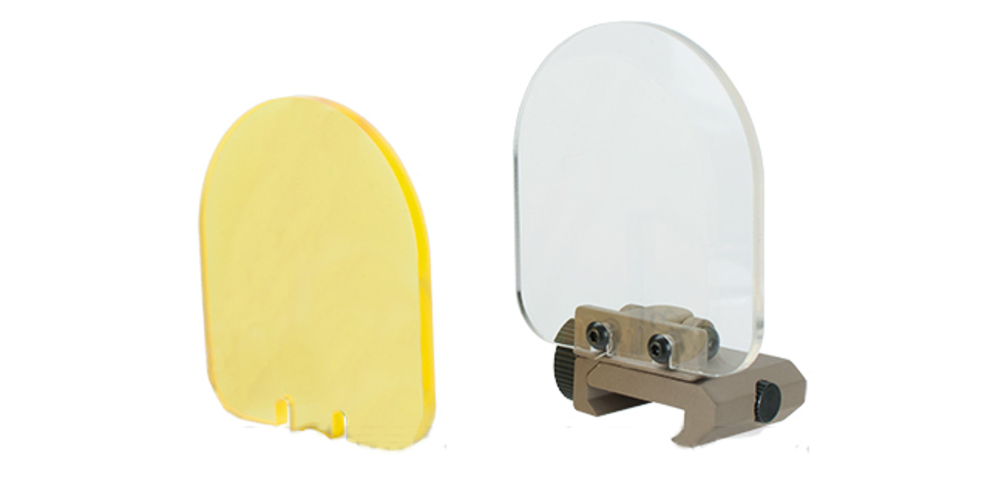 Flip-up QD Scope Lens / Sight Shield Protector (Weaver / Rail Mounted) by Matrix (2 lens) - Dark Earth
