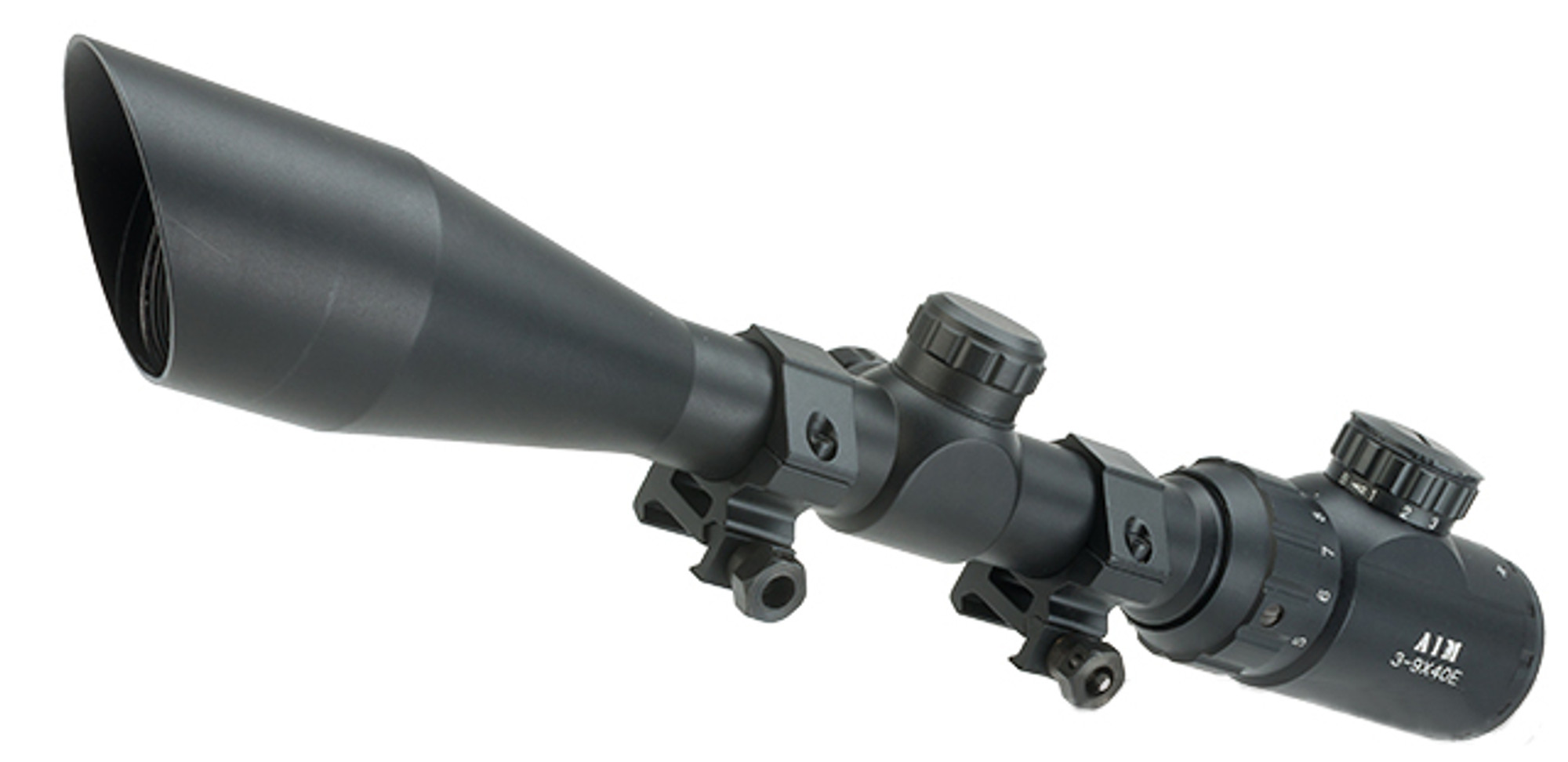 AIM Sports 3-9x40 Dual Illuminated Mil-Dot Scope with Sunshade