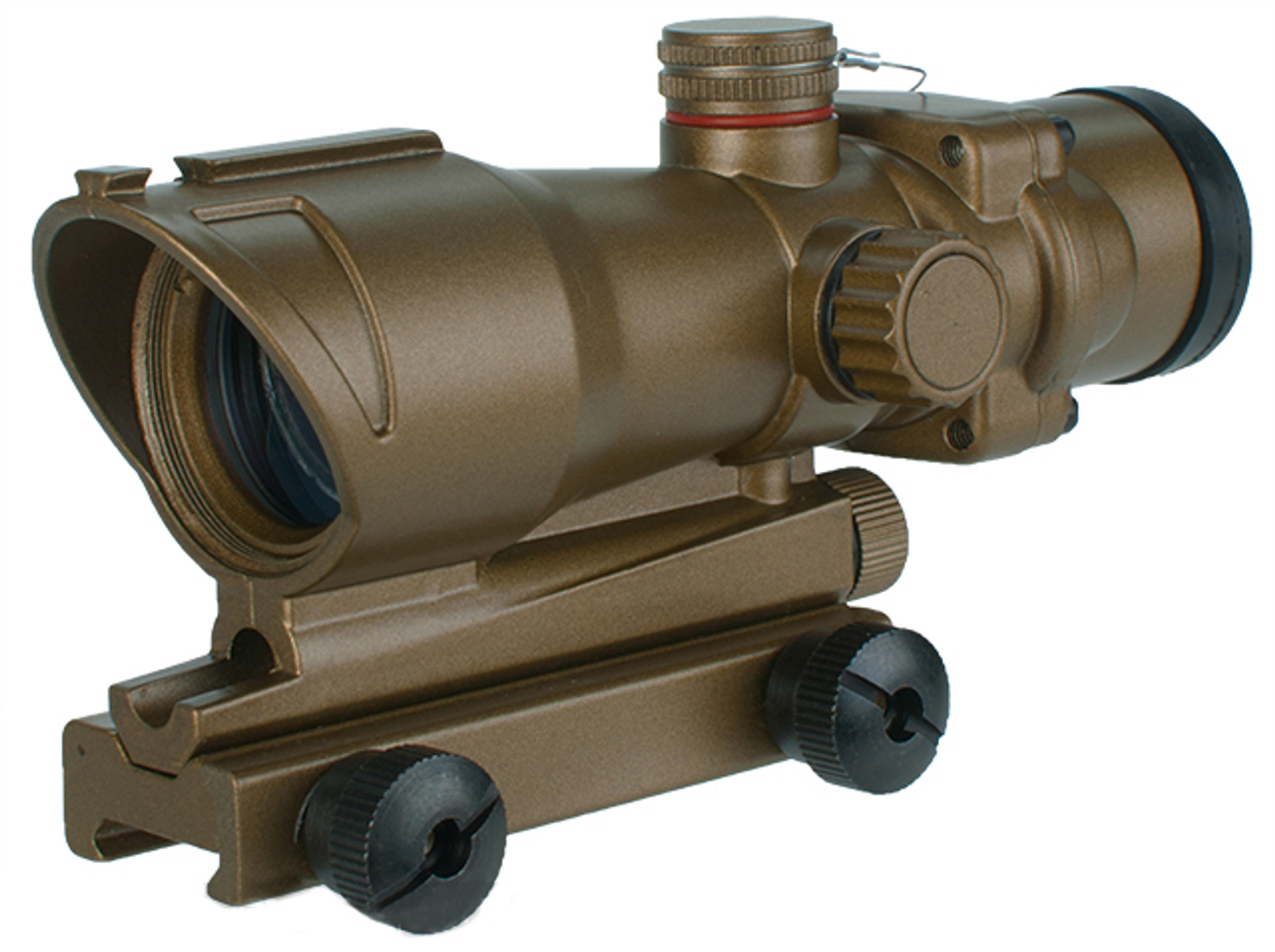 Full Metal Illuminated Red & Green Dot Scope with Built in Mount for Airsoft - Desert