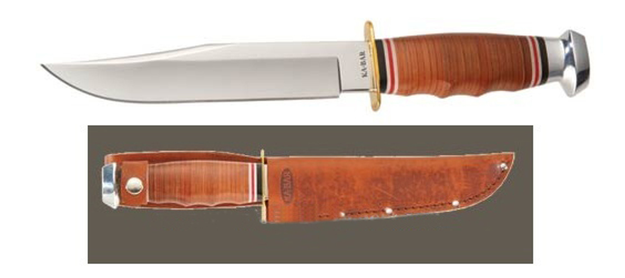 Ka-Bar 1236 Hunter's Bowie w/Tan Leather Sheath