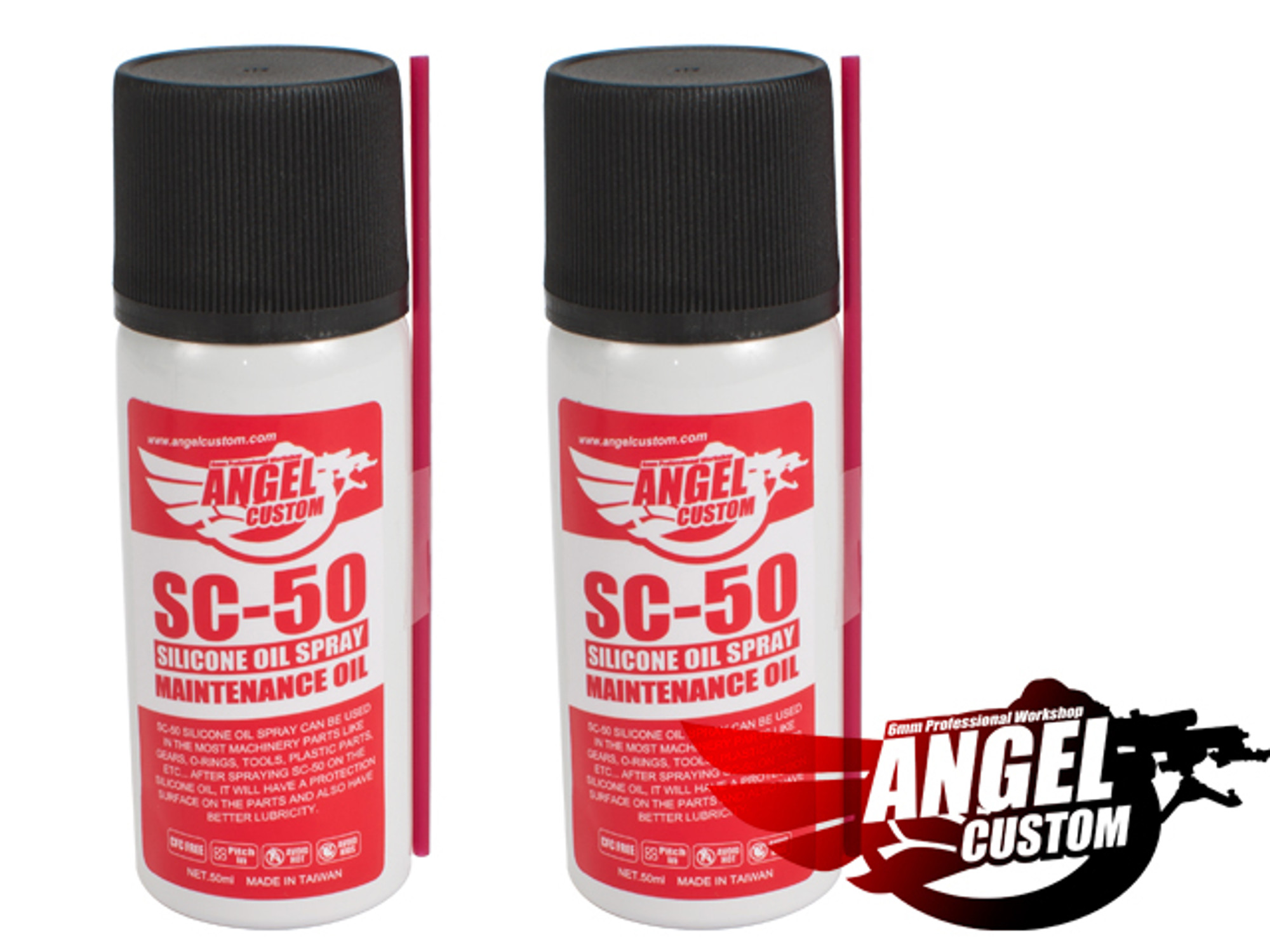 Angel Custom All Purpose Silicone Lubricant Oil Spray for Airsoft / Firearm (Two Pack)