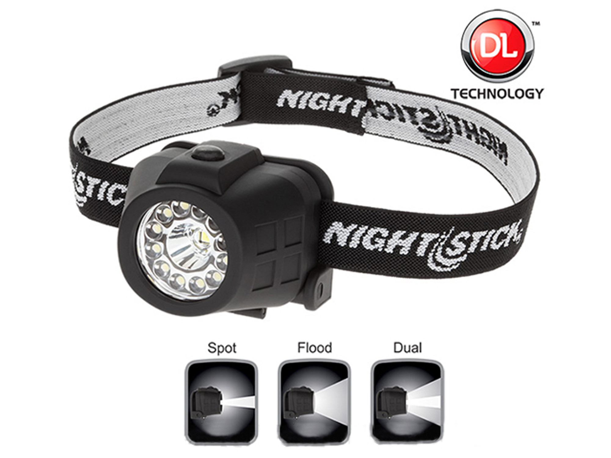 Night Stick 4604B Dual-Light Headlamp - Black