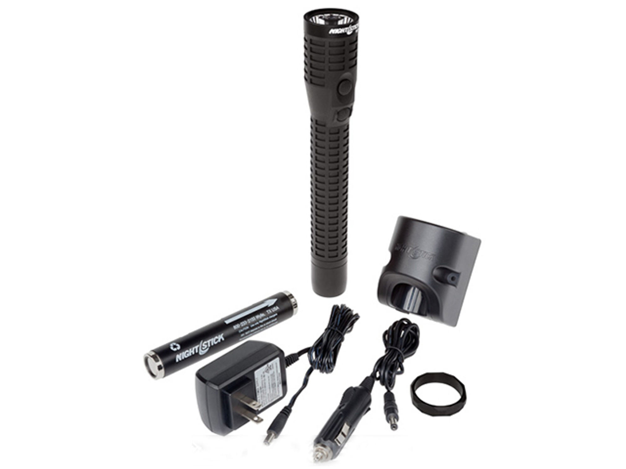 NightStick LED Polymer Multi-Function Duty/Personal-Size Dual-Light Rechargeable Flashlight - Black