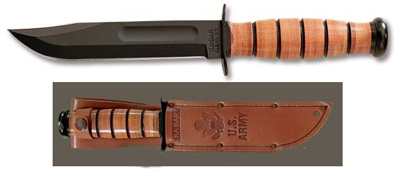 Ka-Bar 1220 U.S. Army w/Leather Sheath