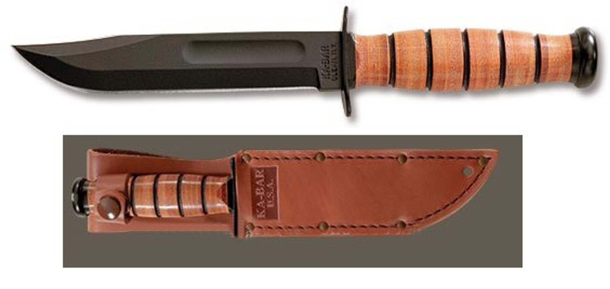 Ka-Bar 1251 Short w/ USA Leather Sheath