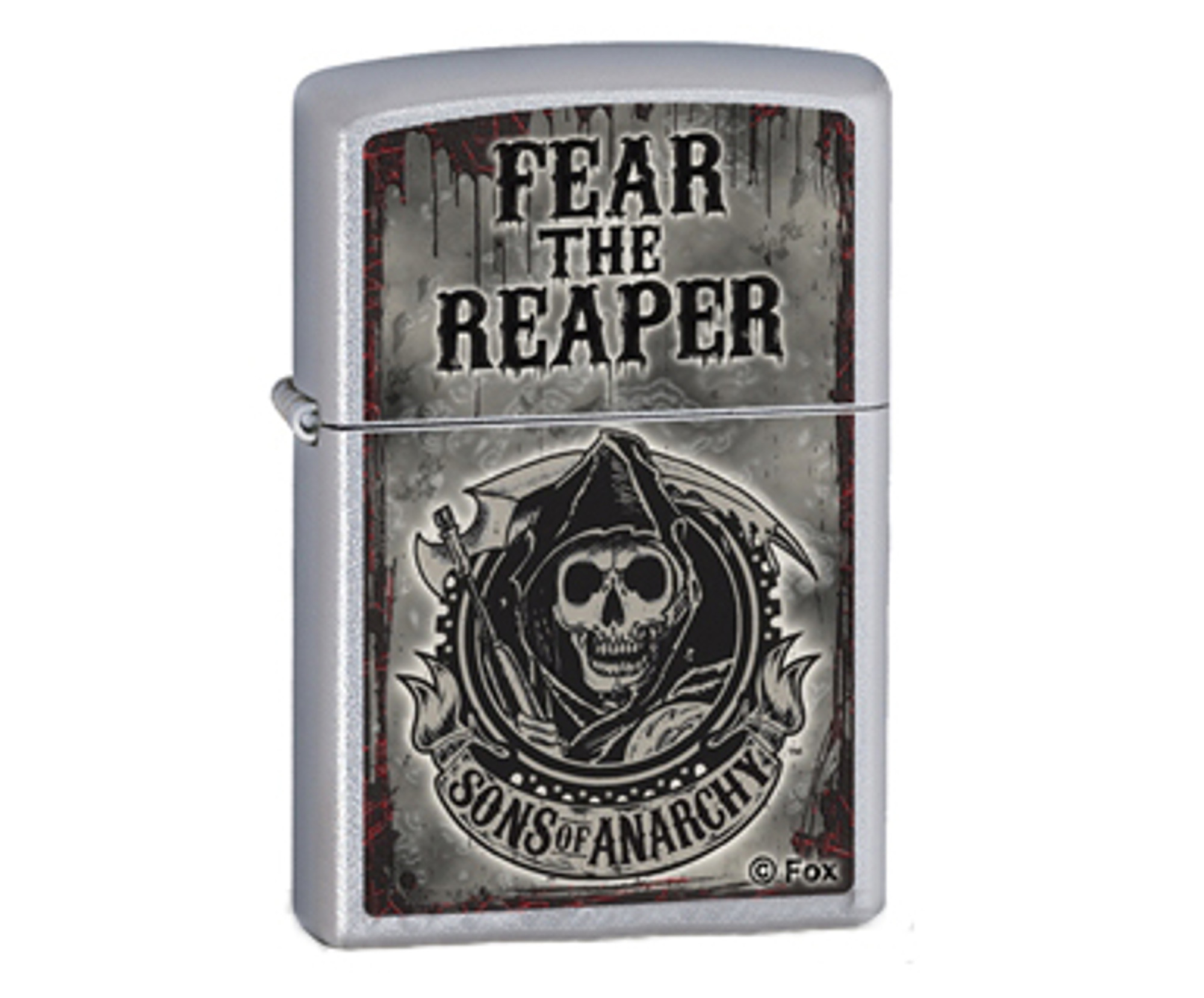 Zippo Classic Lighter Fear the Reaper Satin Chrome