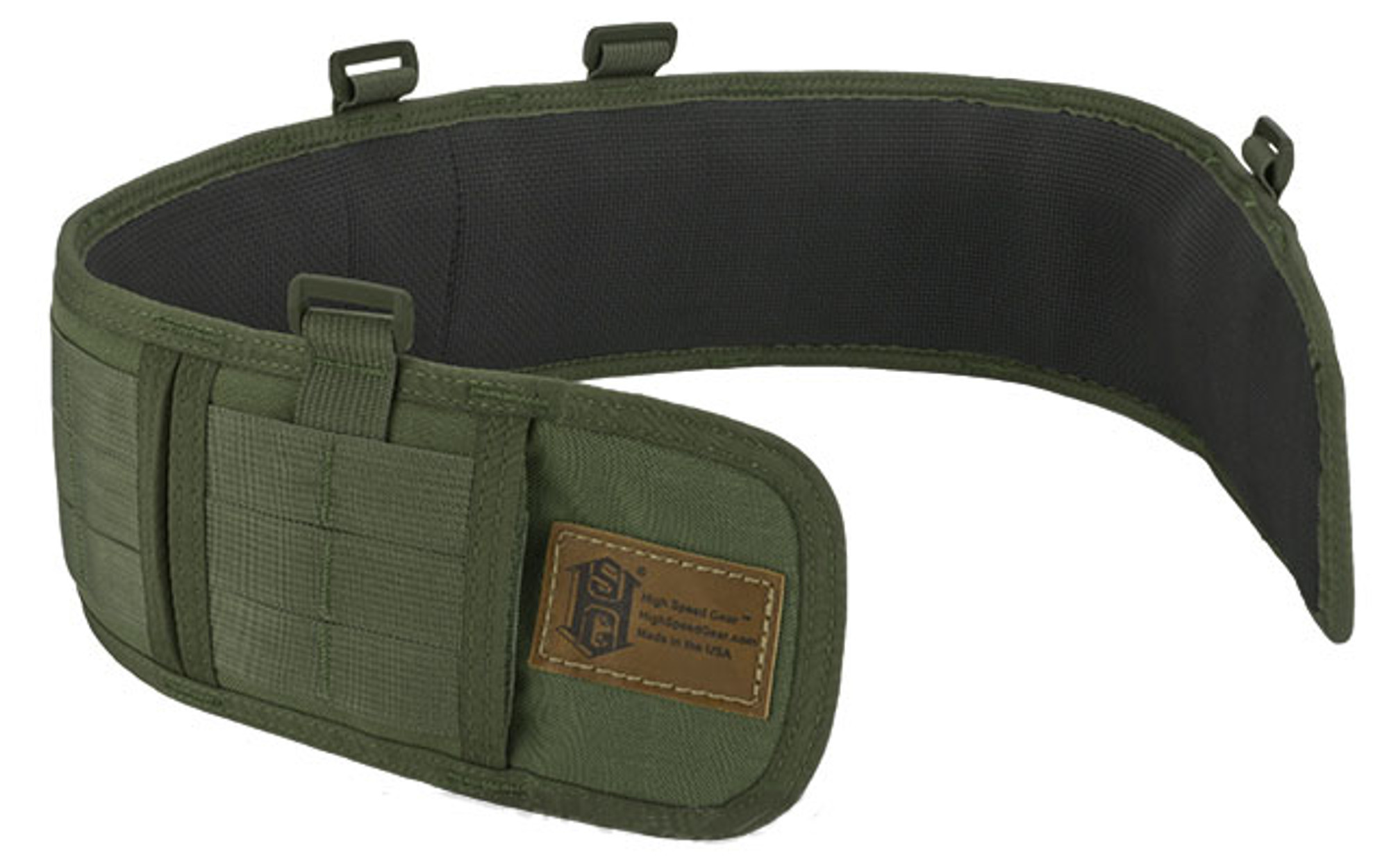 HSGI Slotted Sure-Grip Padded Duty Belt (Color: OD Green / Small 30.5")
