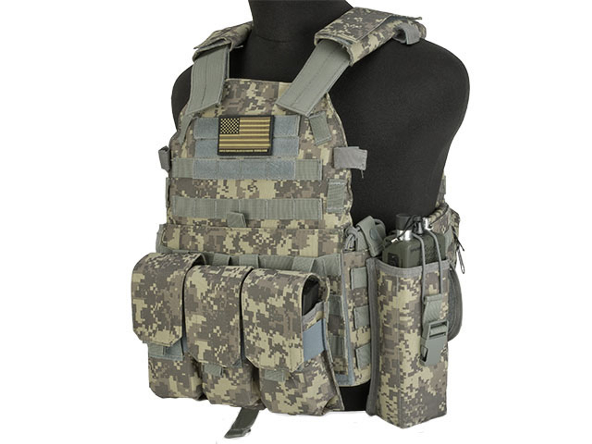 Avengers 6D9T4A Tactical Vest with Magazine and Radio Pouches - ACU