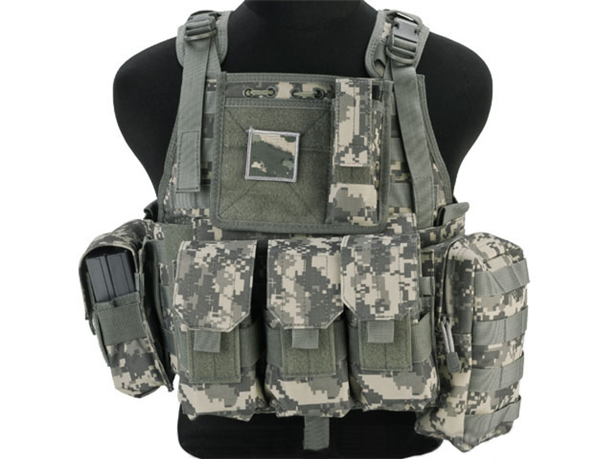 Matrix Medium Assault Plate Carrier Vest w/ Cummerbund & Pouches - Army ACU Camo