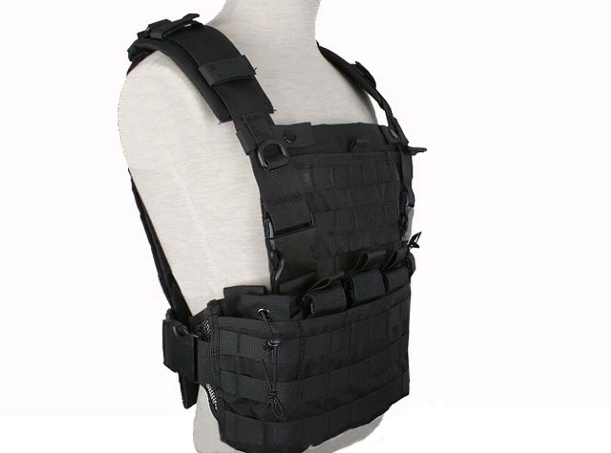 Matrix MOLLE Ready Tactical Commando Chest Rig Vest - Black
