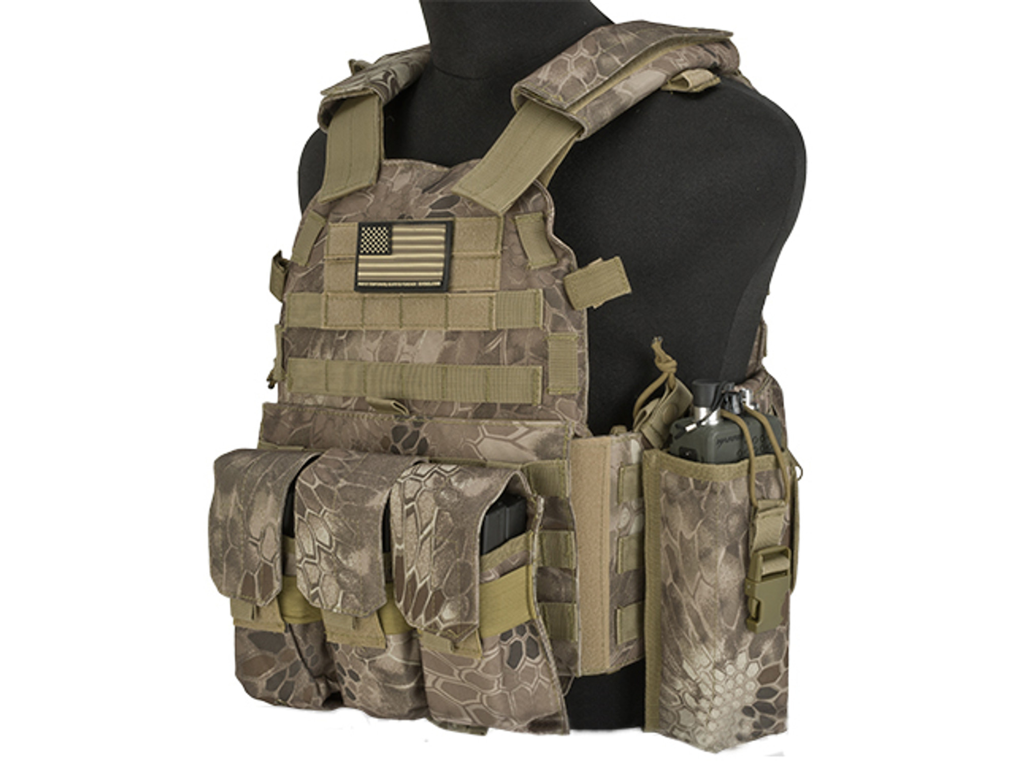 Avengers 6D9T4A Tactical Vest with Magazine and Radio Pouches - Arid Serpent
