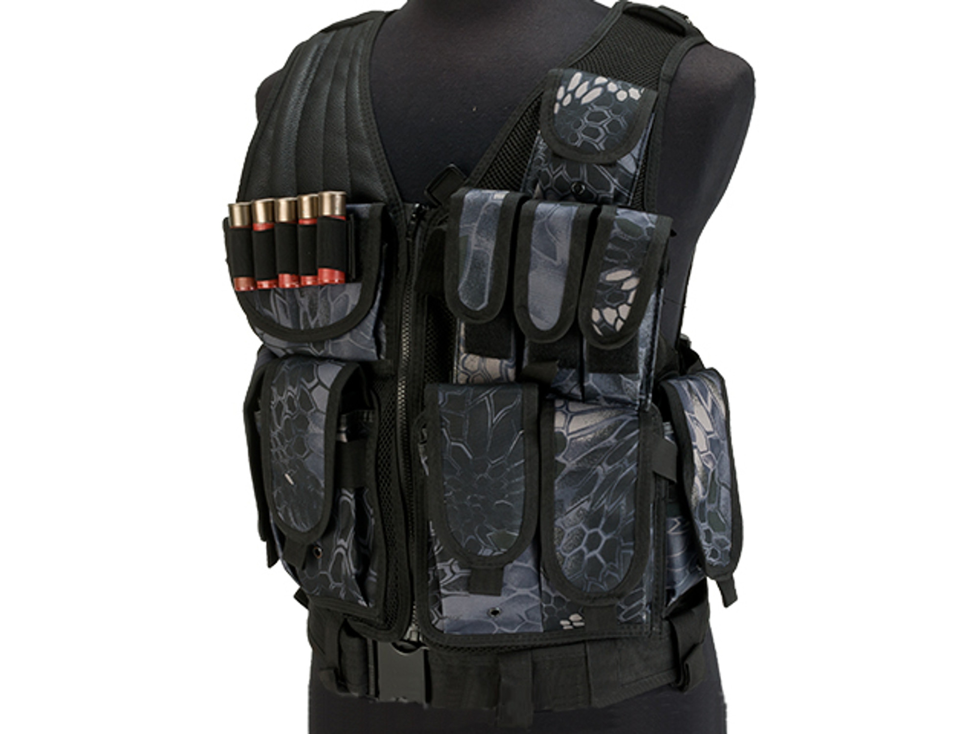 Matrix Special Force Cross Draw Tactical Vest w/ Built In Holster & Mag Pouches - Urban Serpent