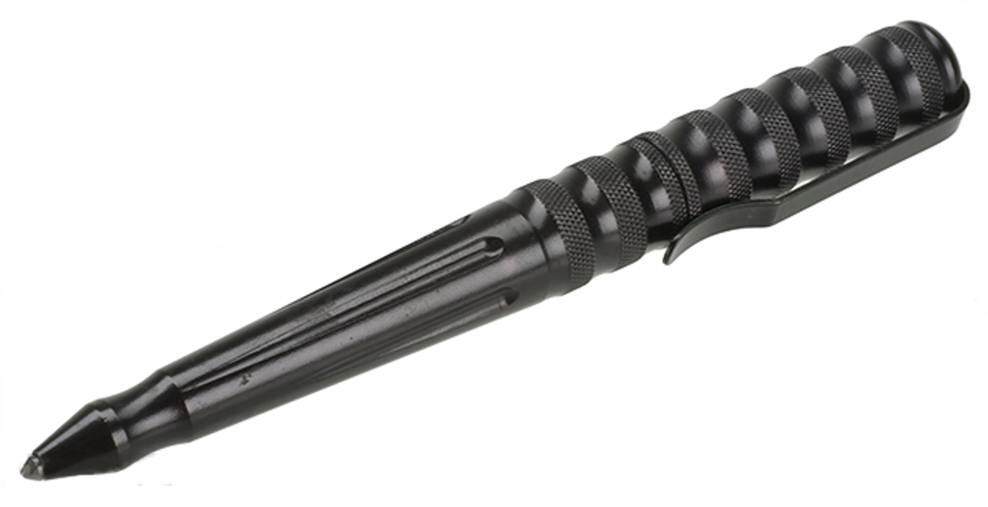 EDC Tactical Pen with Ballpoint Pen and Carbode Glass Breaker with Pocket Clip - Black/Anodized Blue